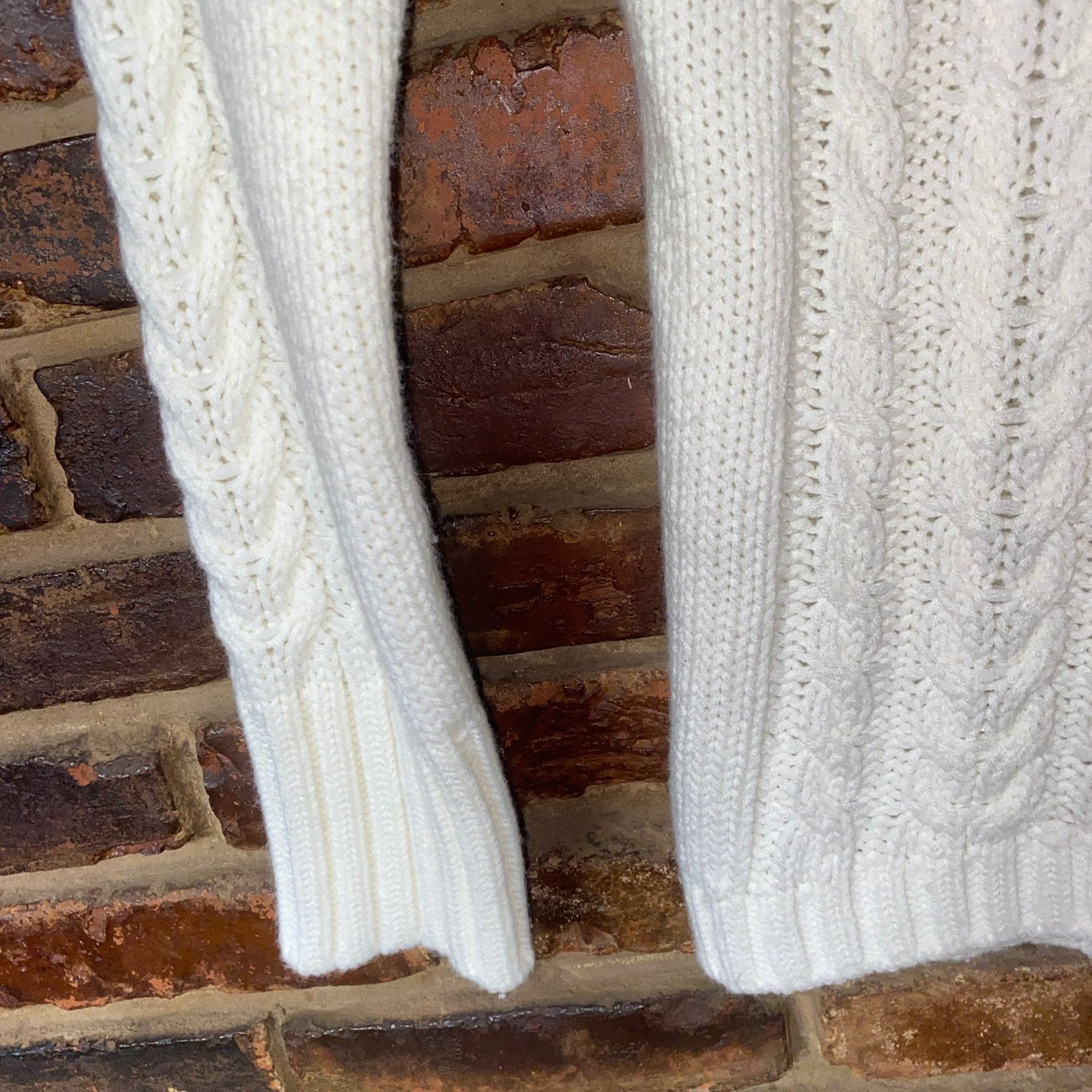 Venus Venus White Cable Knit High neck Pullover Sweater Size Large Size L / US 10 / IT 46 - 5 Thumbnail