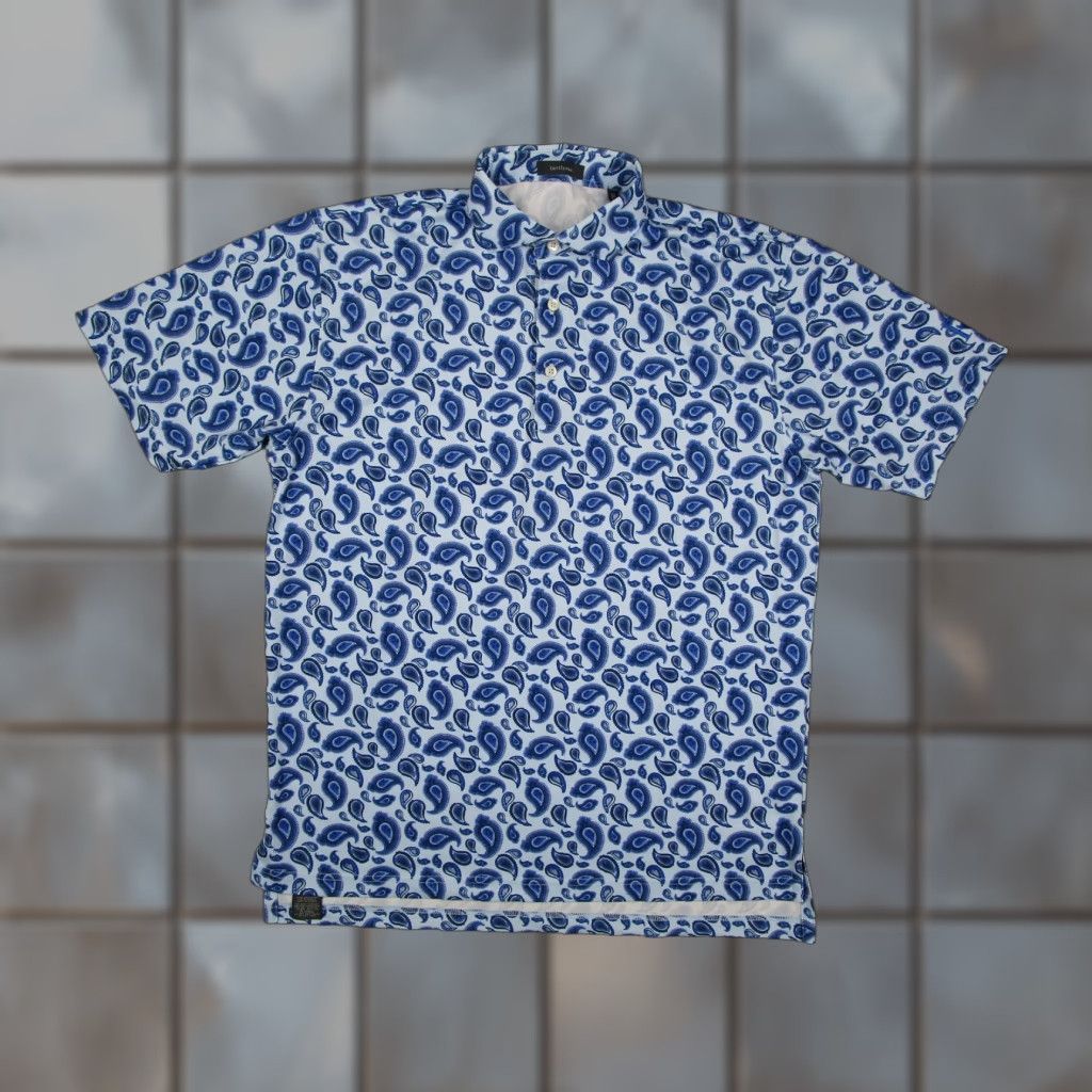 Vintage Turtleson Polo Shirt Mens Medium Blue Paisley Rolling Hills Golf California Size US M / EU 48-50 / 2 - 1 Thumbnail