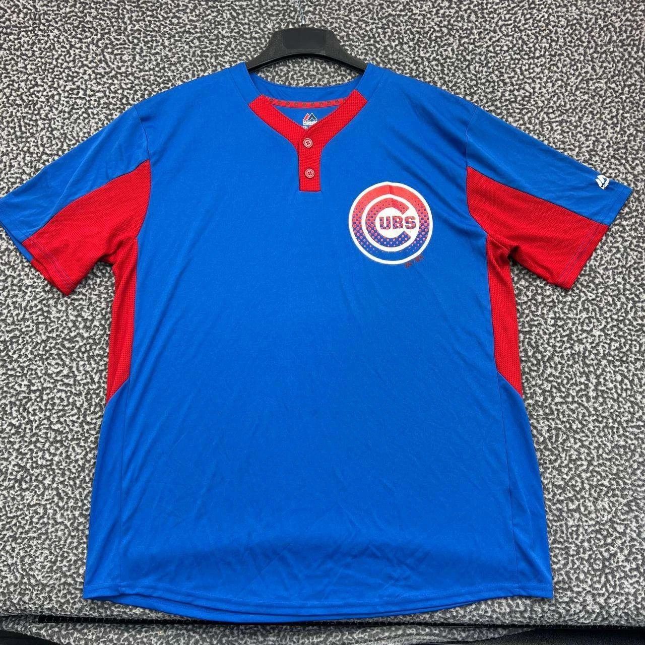Majestic Chicago Cubs Shirt Men Blue Red Majestic Short Sleeve XL Size US XL / EU 56 / 4 - 1 Thumbnail