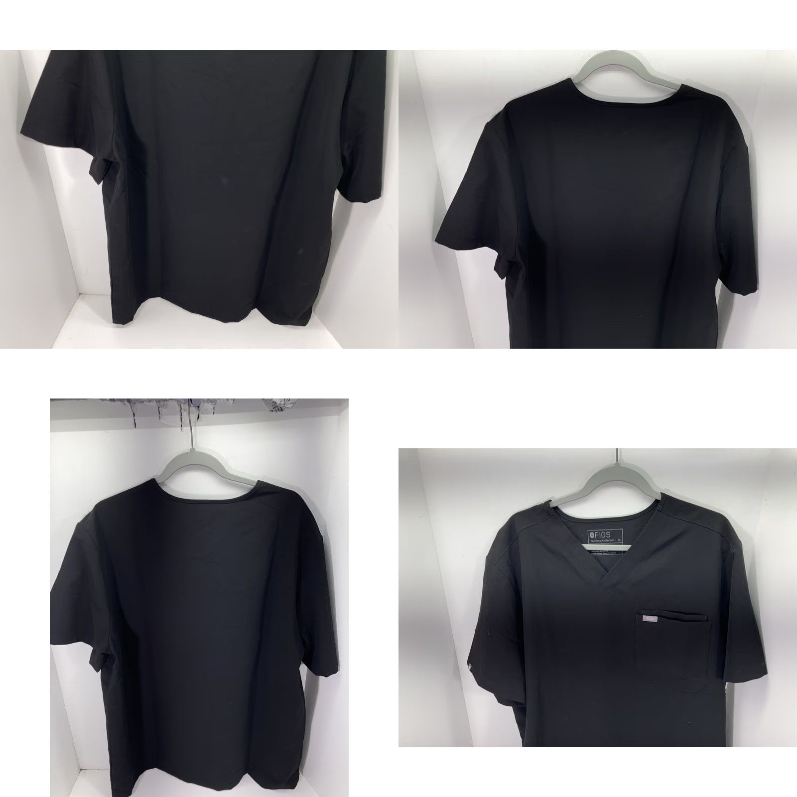 Vintage FIGS Scrubs Shirt Women XL Black Technical Collection Short Sleeve Pocket Shirt Size XL / US 12-14 / IT 48-50 - 8 Thumbnail