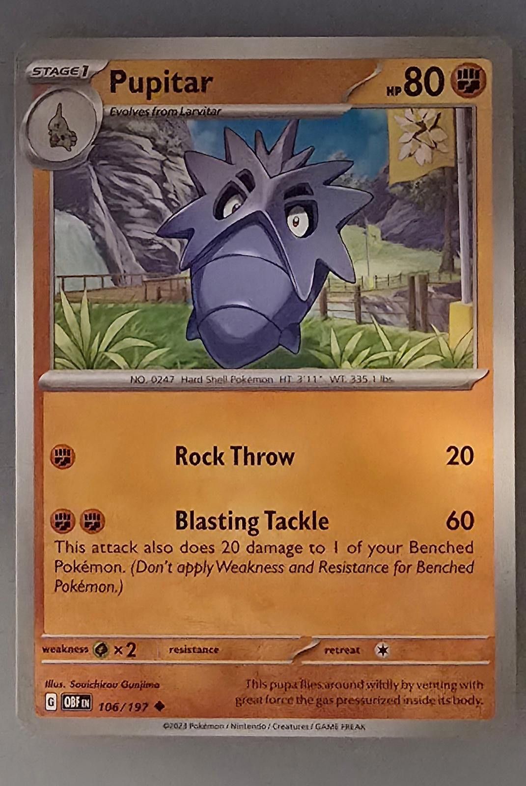 Pokemon Pupitar Pokémon Scarlet & Violet Obsidian Flames expansion Size ONE SIZE - 1 Thumbnail