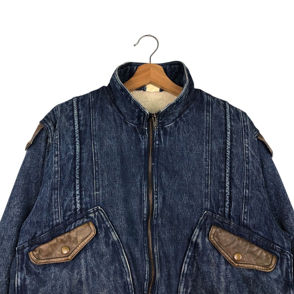 Japanese Brand 📌Vintage Bomber Denim Jacket Unbranded Blanket Issey Miyake Size US M / EU 48-50 / 2 - 4 Thumbnail