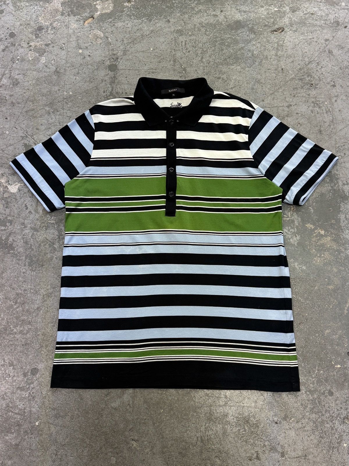 Vintage Vintage Gucci Tee T-shirt Stripped Polo Size US XL / EU 56 / 4 - 1 Thumbnail