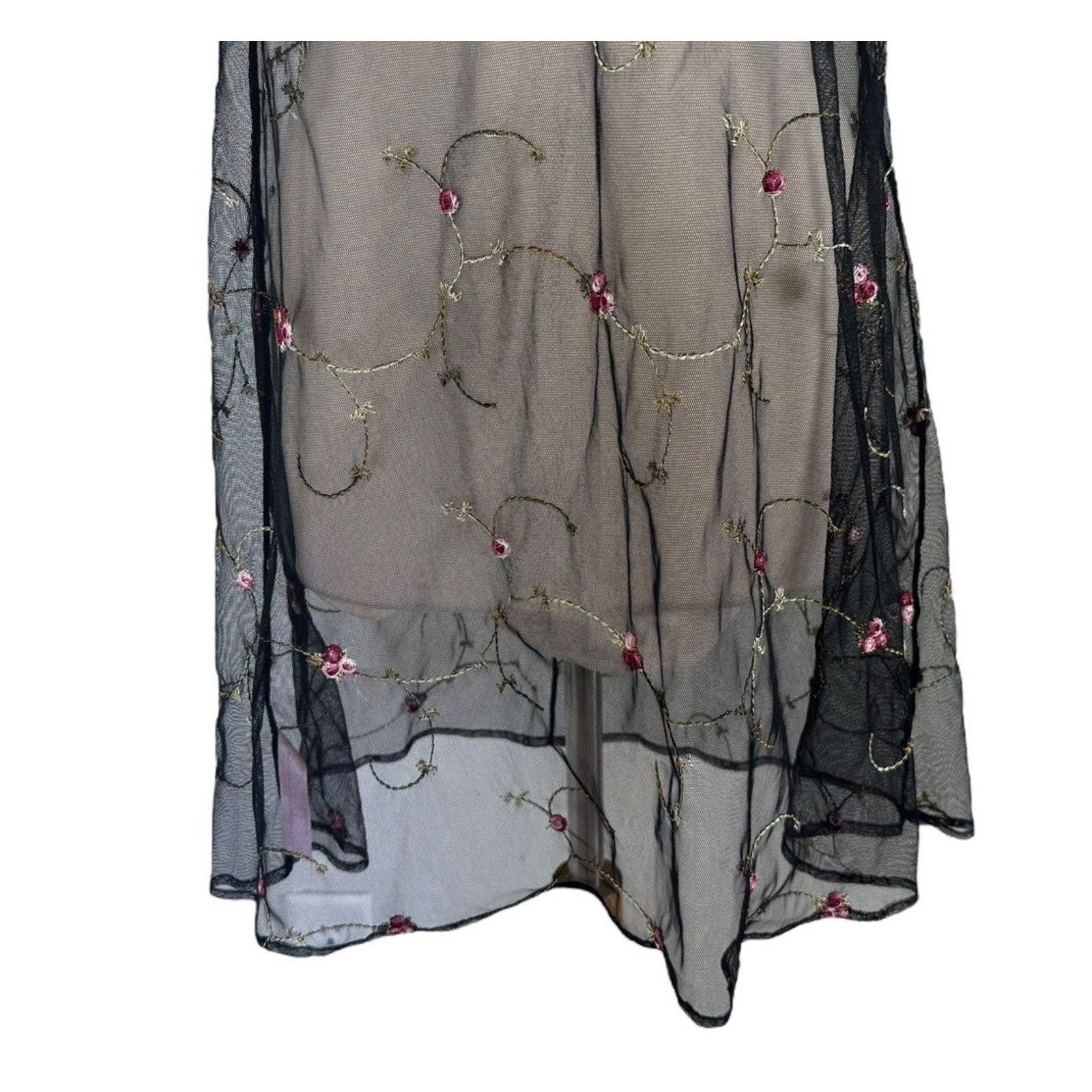Dolls Kill Dolls Kill SUGAR THRILLZ Sheer Embroidered Puff Sleeve Dress Size XXL / US 16-18 / IT 52-54 - 5 Thumbnail