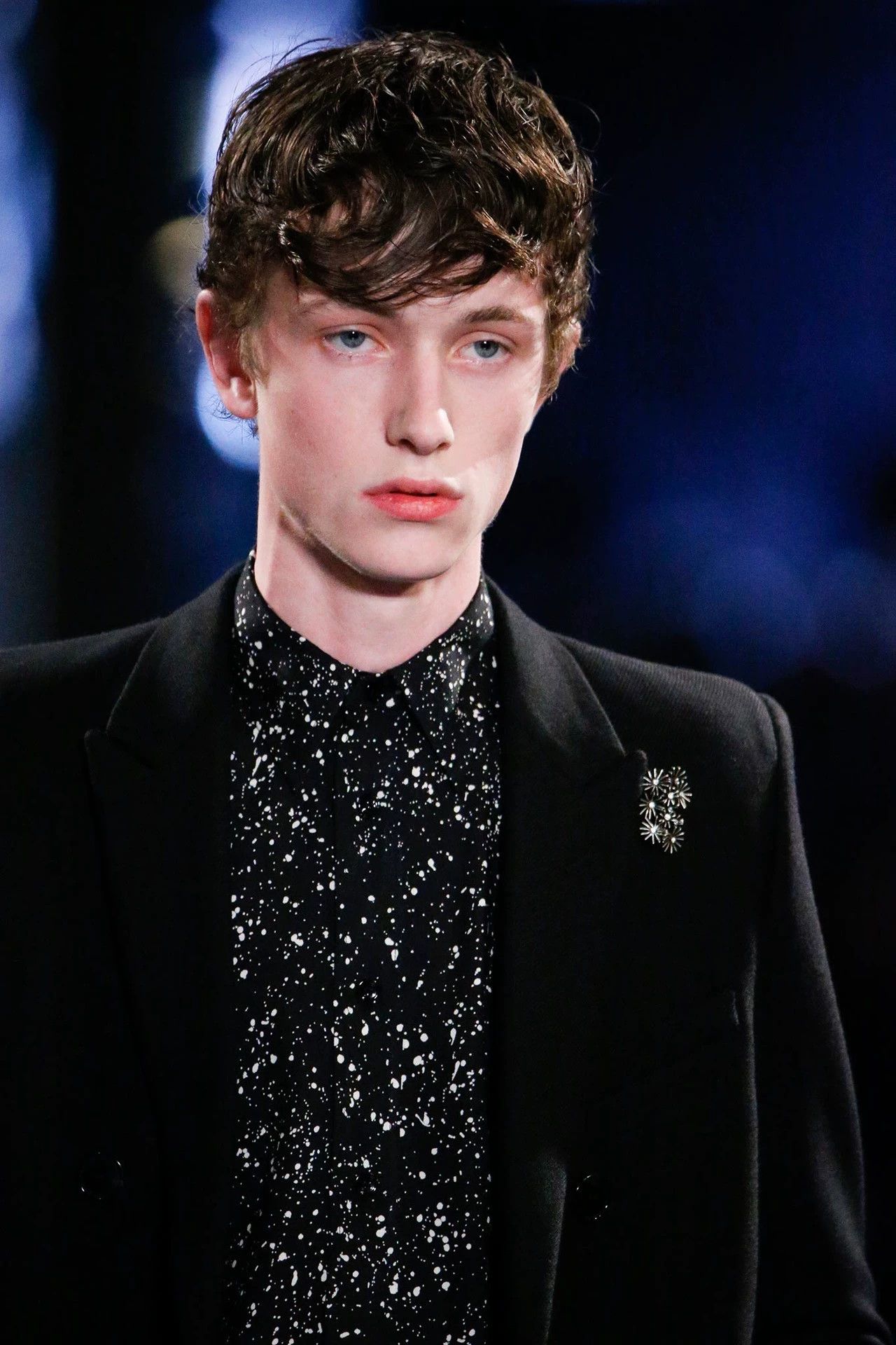 Saint Laurent Paris SLP 15fw silk splatter tie black white Size ONE SIZE - 7 Thumbnail
