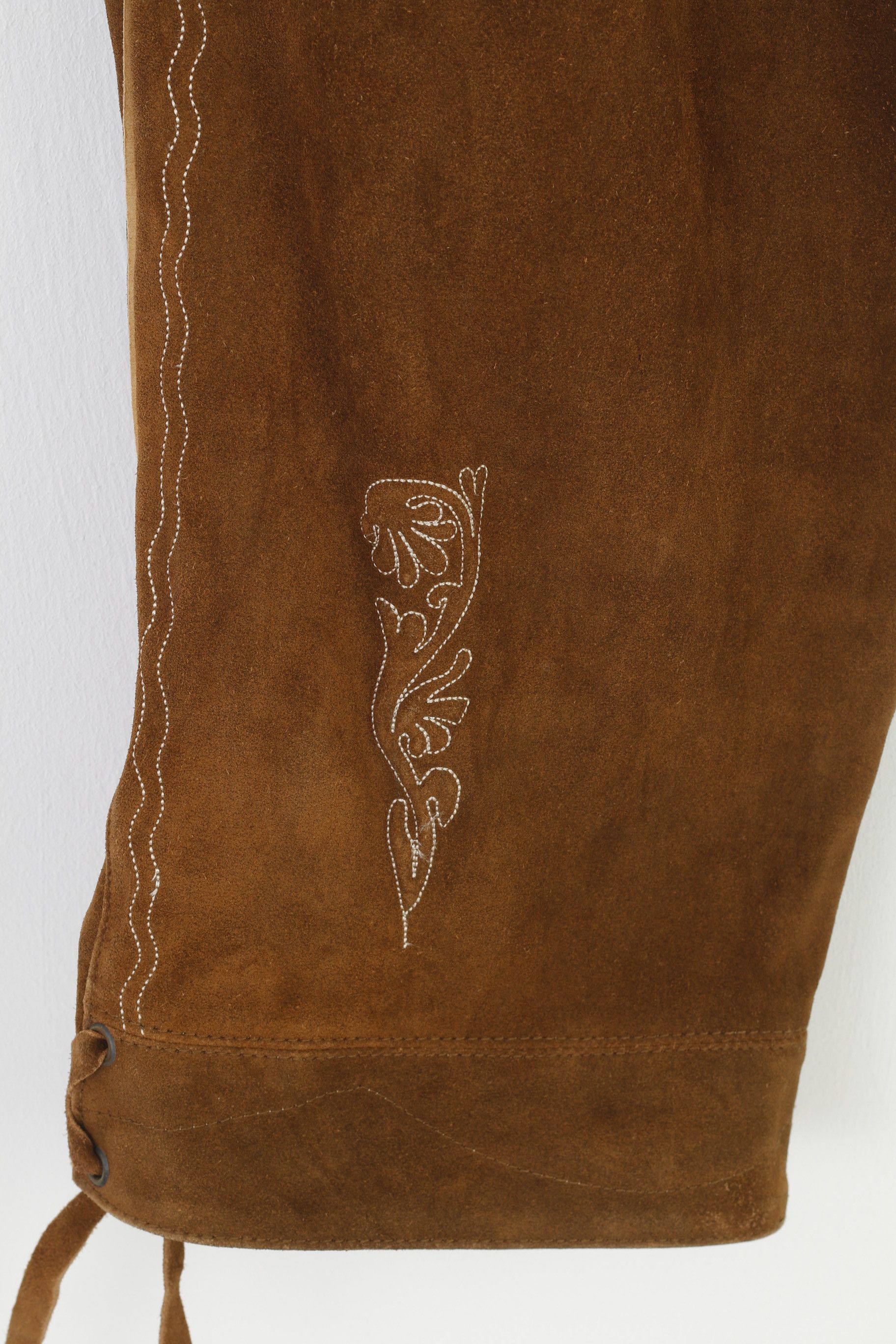 Leather Lederversand Men 60 44 Leather Trousers Brown Vintage 0593 Size US 44 / EU 60 - 3 Thumbnail