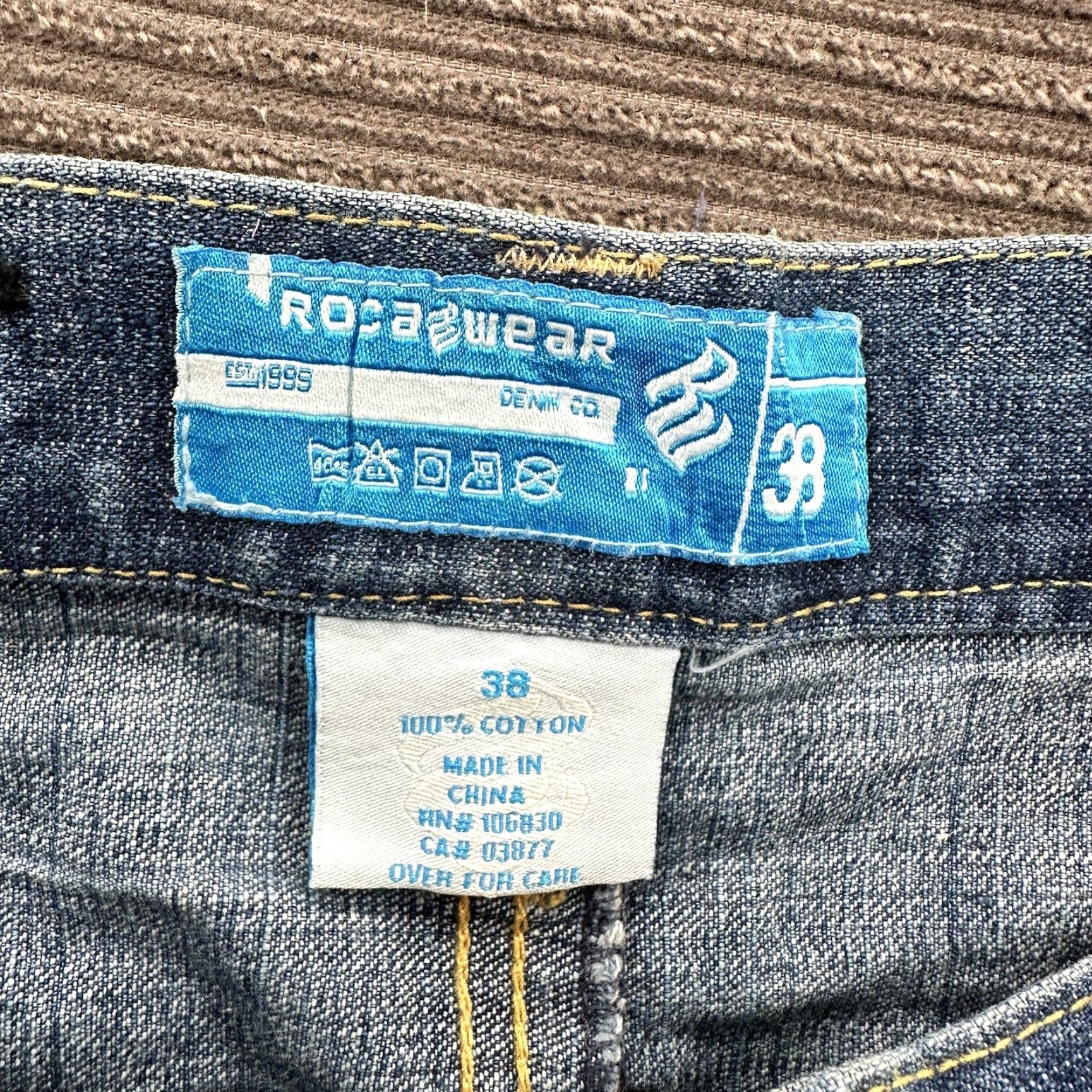 Rocawear Rocawear Jeans Men 38/32.5 Blue Cotton Denim Baggy Straight Relaxed Regular 90s Theme Mens Jeans Size US 38 / EU 54 - 3 Thumbnail