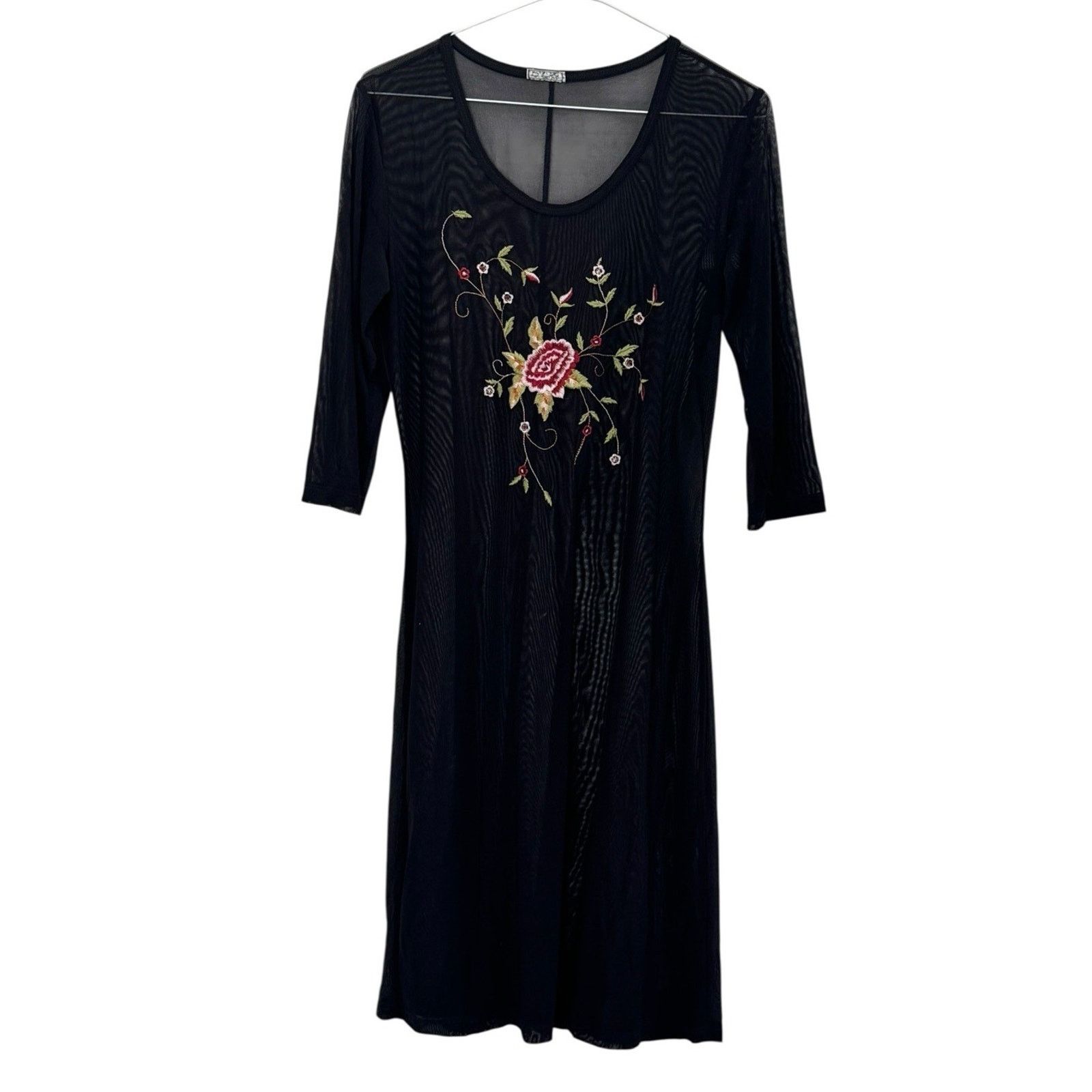Other HEART MOON STAR Sheer Mesh Floral Embroidered Beach Coverup Size S / US 4 / IT 40 - 2 Thumbnail