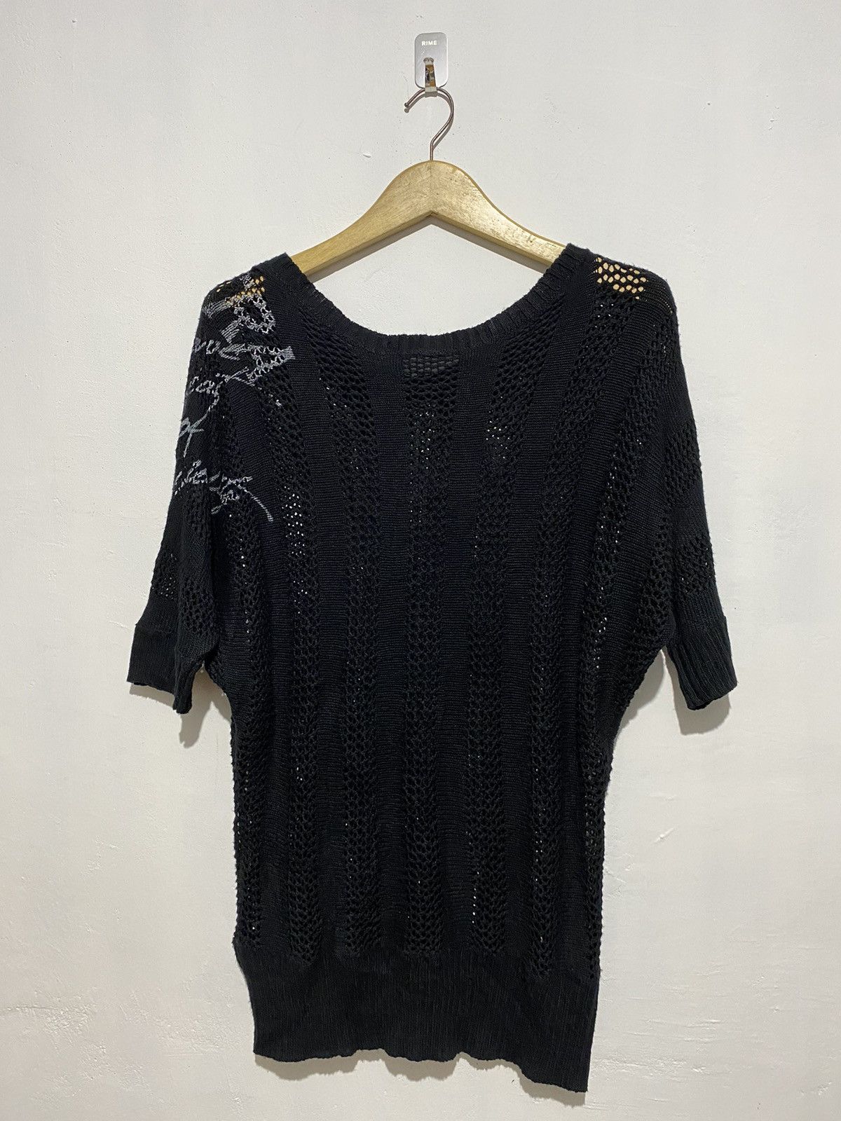 If Six Was Nine × Vintage × Yasuyuki Ishii Vintage Ghost Of Harlem skull poem fishnet knit lgb style Size US L / EU 52-54 / 3 - 7 Thumbnail
