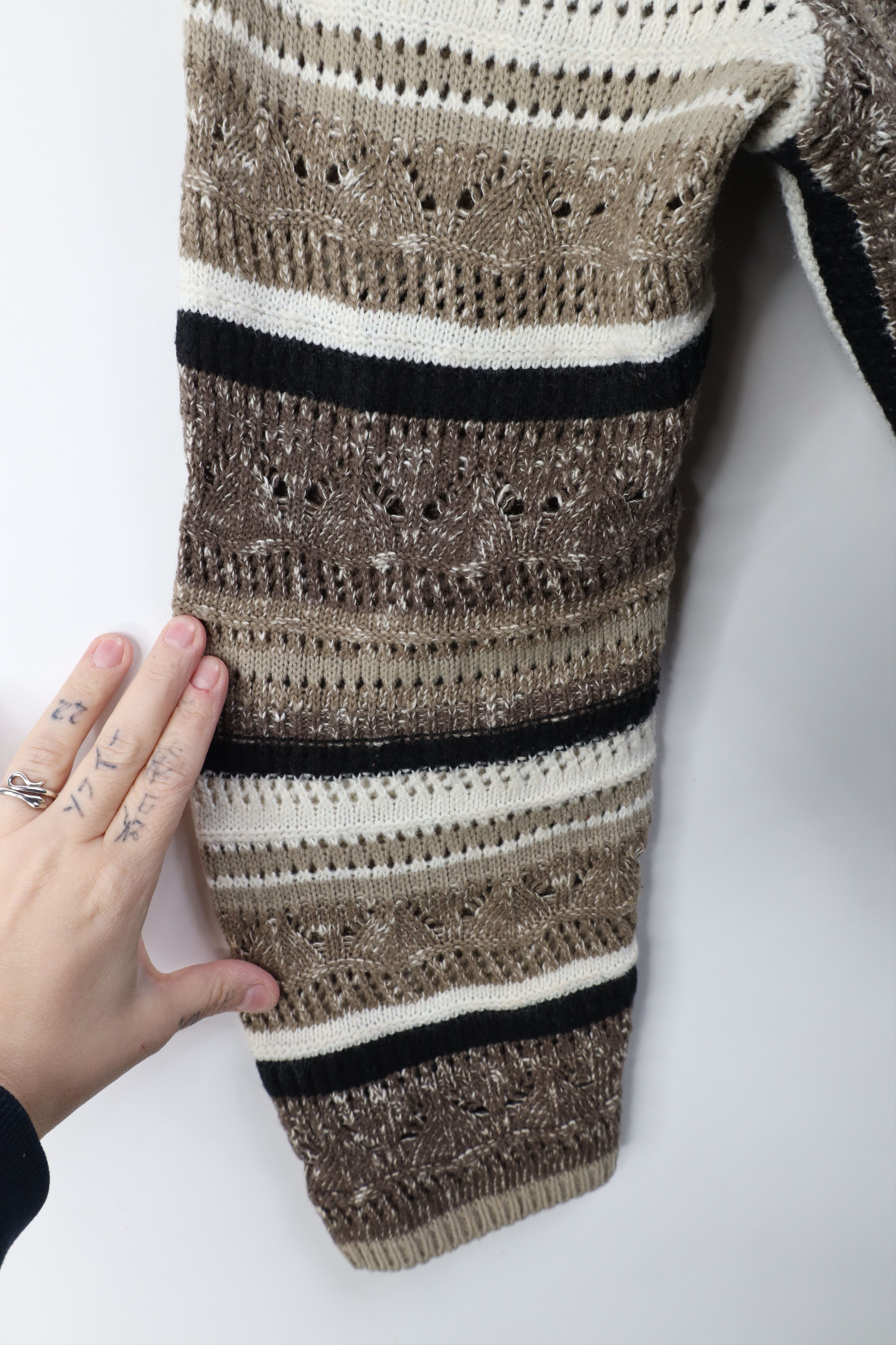 Vintage Vintage 90s Coogi Style Crochet Knit Sweater Earth Tone Size 3XL / US 20-22 - 10 Thumbnail