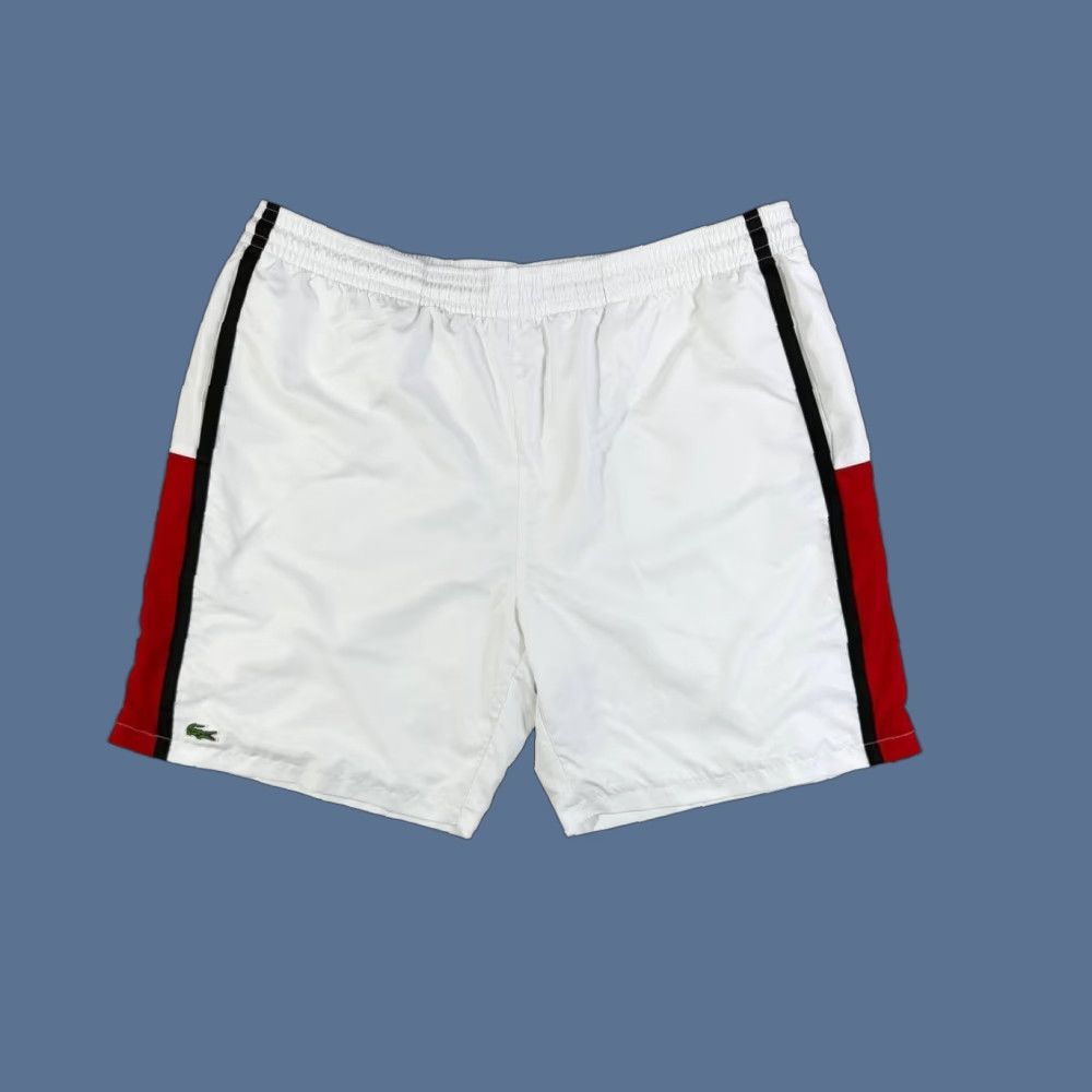 Lacoste Lacoste Sport Shorts Mens 3XL White Lined Athletic Tennis Shorts Size US 39 - 1 Thumbnail