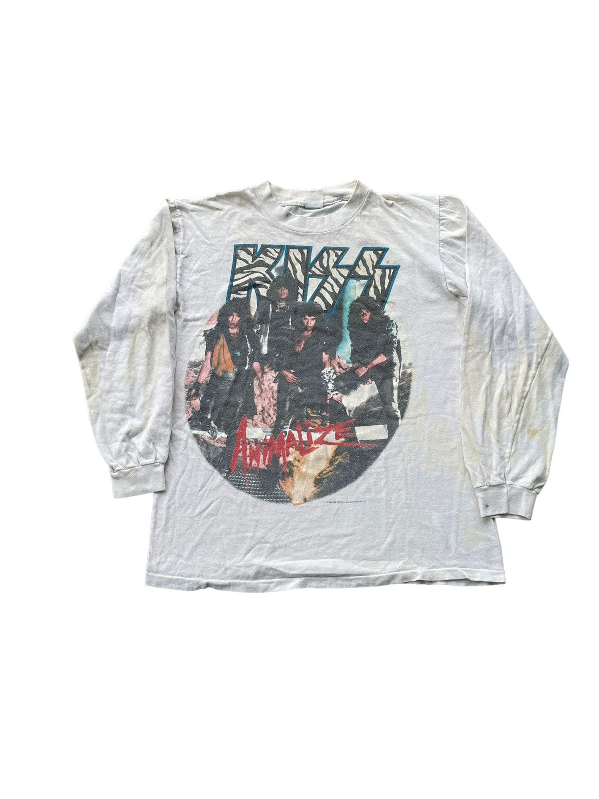 KISS × Vintage Rare & Vintage 1985 Kiss Animalize World tour Tshirt Size US M / EU 48-50 / 2 - 1 Thumbnail
