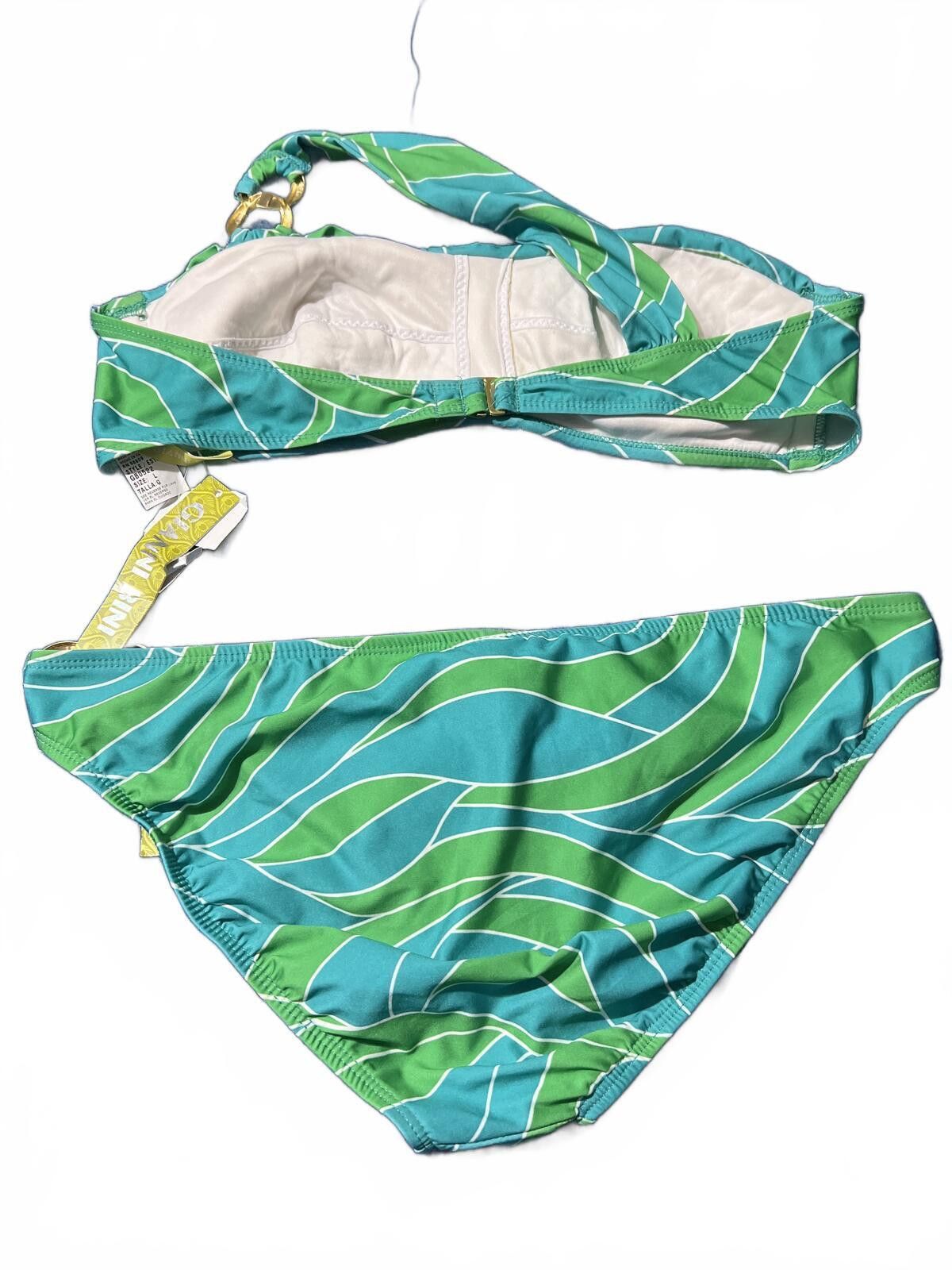 Other Gianni Bini Basil Green One-Shoulder Bikini Set - Size L Size ONE SIZE - 4 Thumbnail