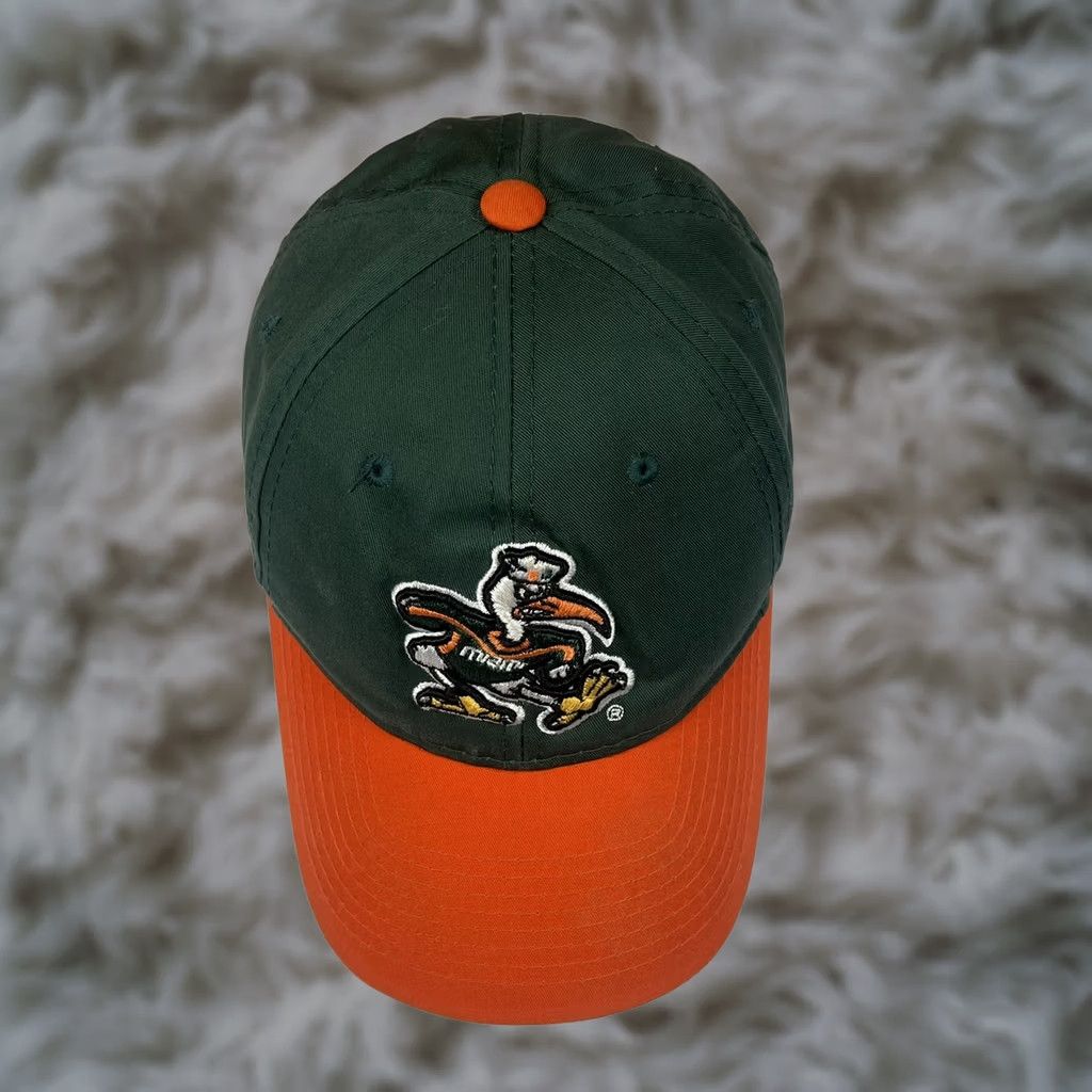 Vintage OC Sports Hat Adult Green Orange Miami Christian #18 Adjustable Baseball Cap Size ONE SIZE - 1 Thumbnail