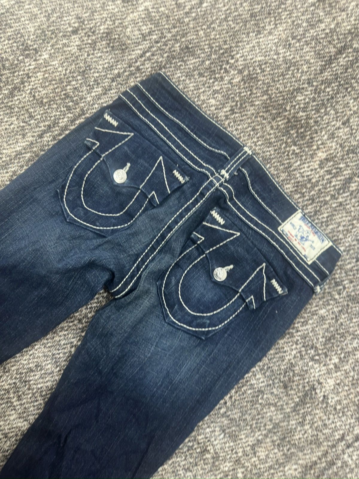 True Religion × Vintage Bootcut True Religion White Stich On Black Size US 33 - 8 Thumbnail