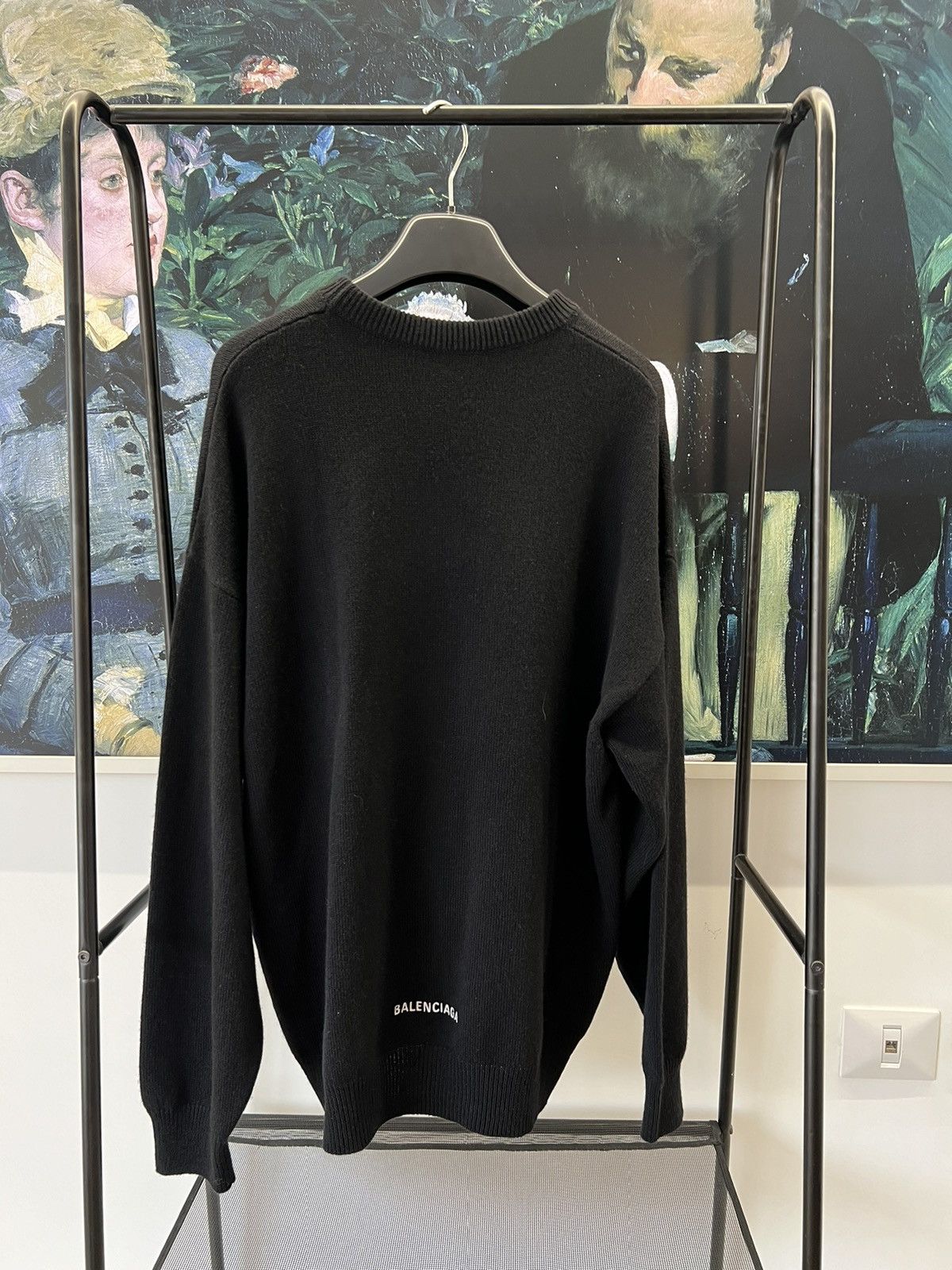 Balenciaga Balenciaga Black Embroidered Sweater Size US M / EU 48-50 / 2 - 1 Thumbnail