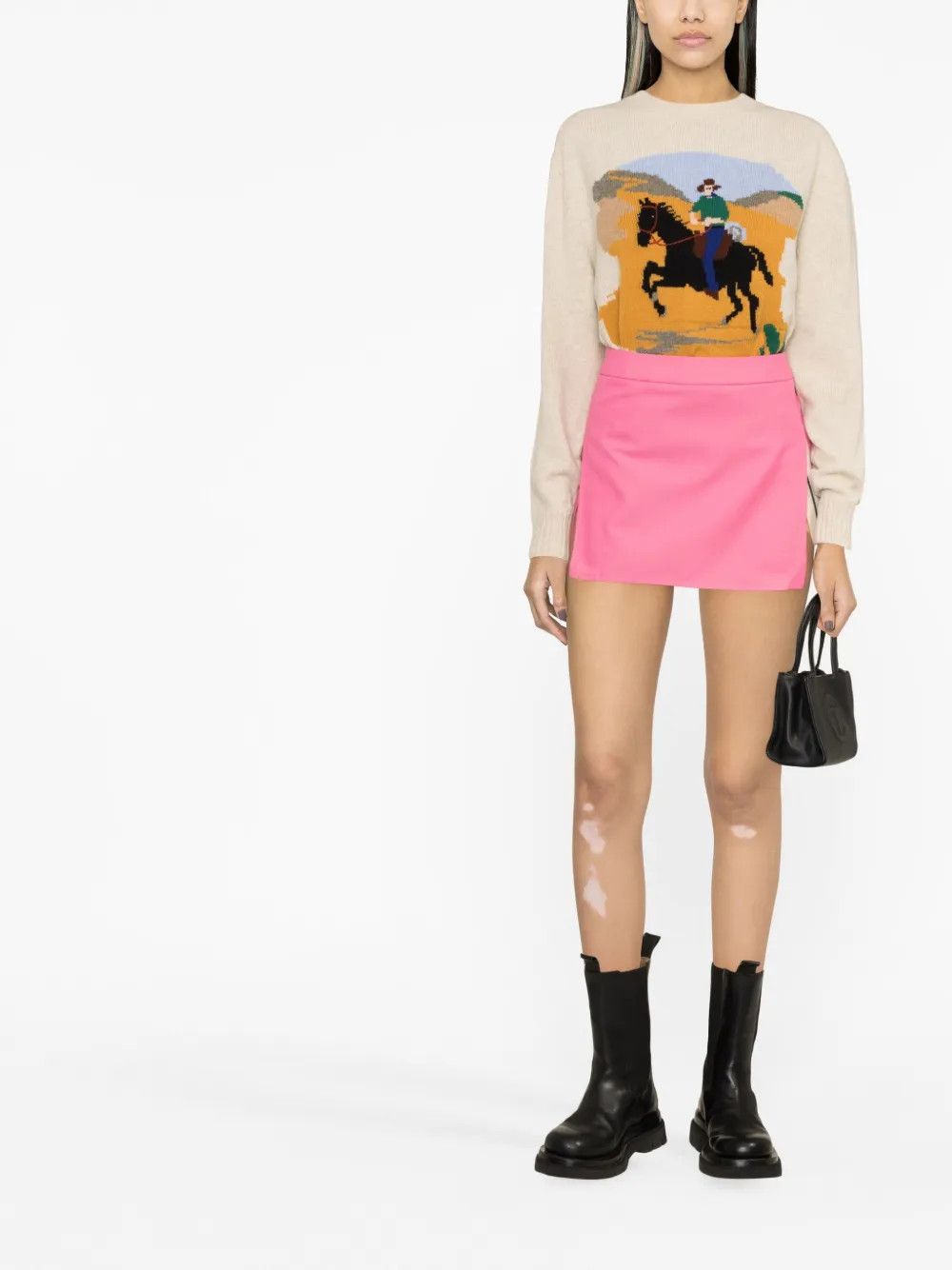 Palm Angels o1y1125 Mini Skirt in Pink Size 28" / US 6 / IT 42 - 4 Thumbnail