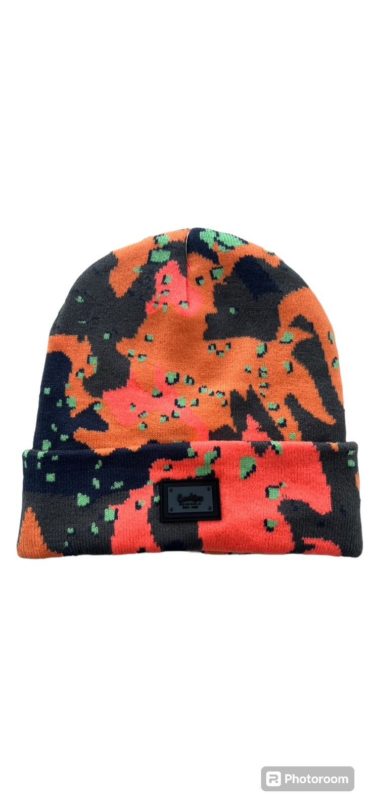 Cookies × Designer Official Cookies Orange Camo Knit Beanie OSFM Size ONE SIZE - 1 Thumbnail