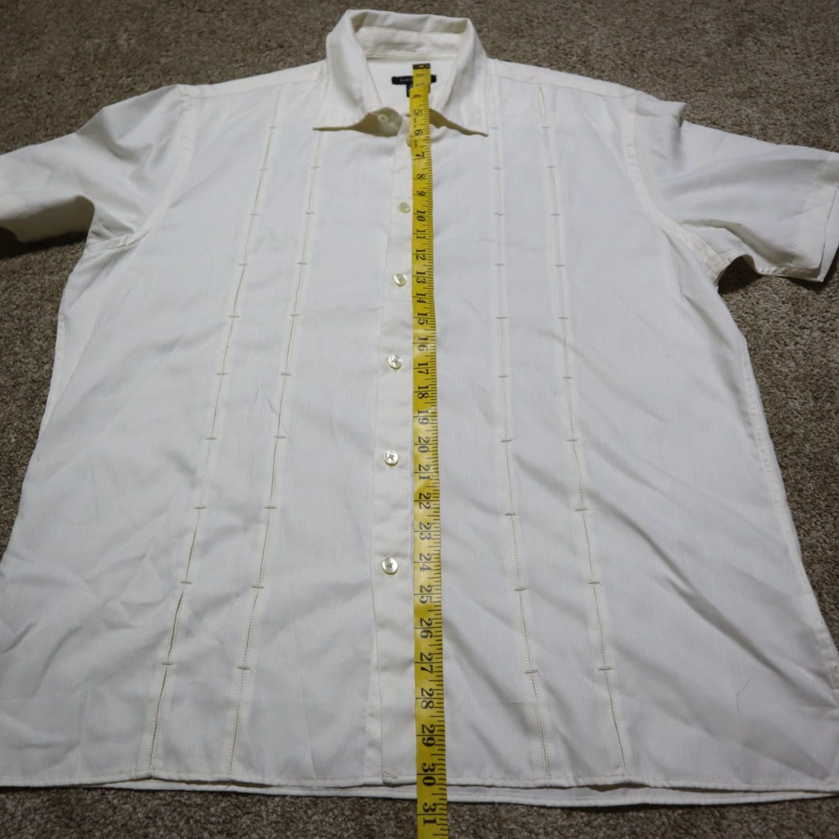Van Heusen Van Heusen Shirt Men Dress Shirt White Long Sleeve Button Down 16.5 16/16.5 Wrinkle Free Pocket Size 46R - 7 Thumbnail