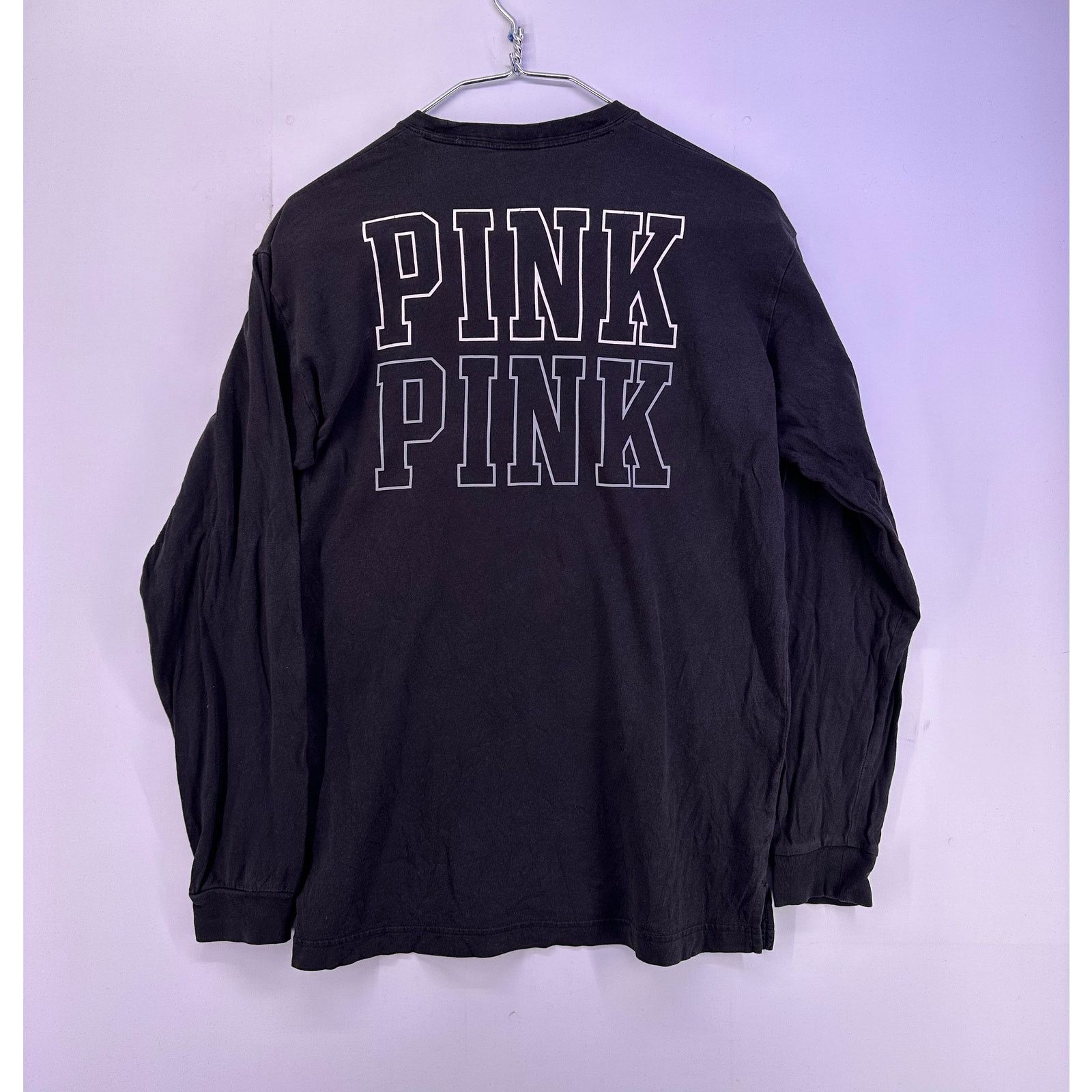 Pink VS Pink Longsleeve White gray Print Size Small Size S / US 4 / IT 40 - 1 Thumbnail