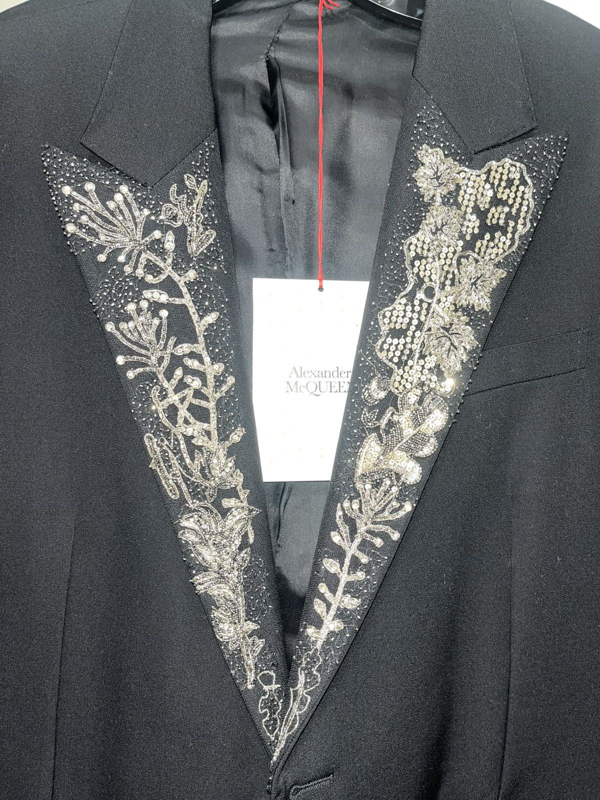 Alexander McQueen Embellished Floral-Lapel Tuxedo Jacket Sz 54R EU(43R US) Size 54R - 3 Thumbnail
