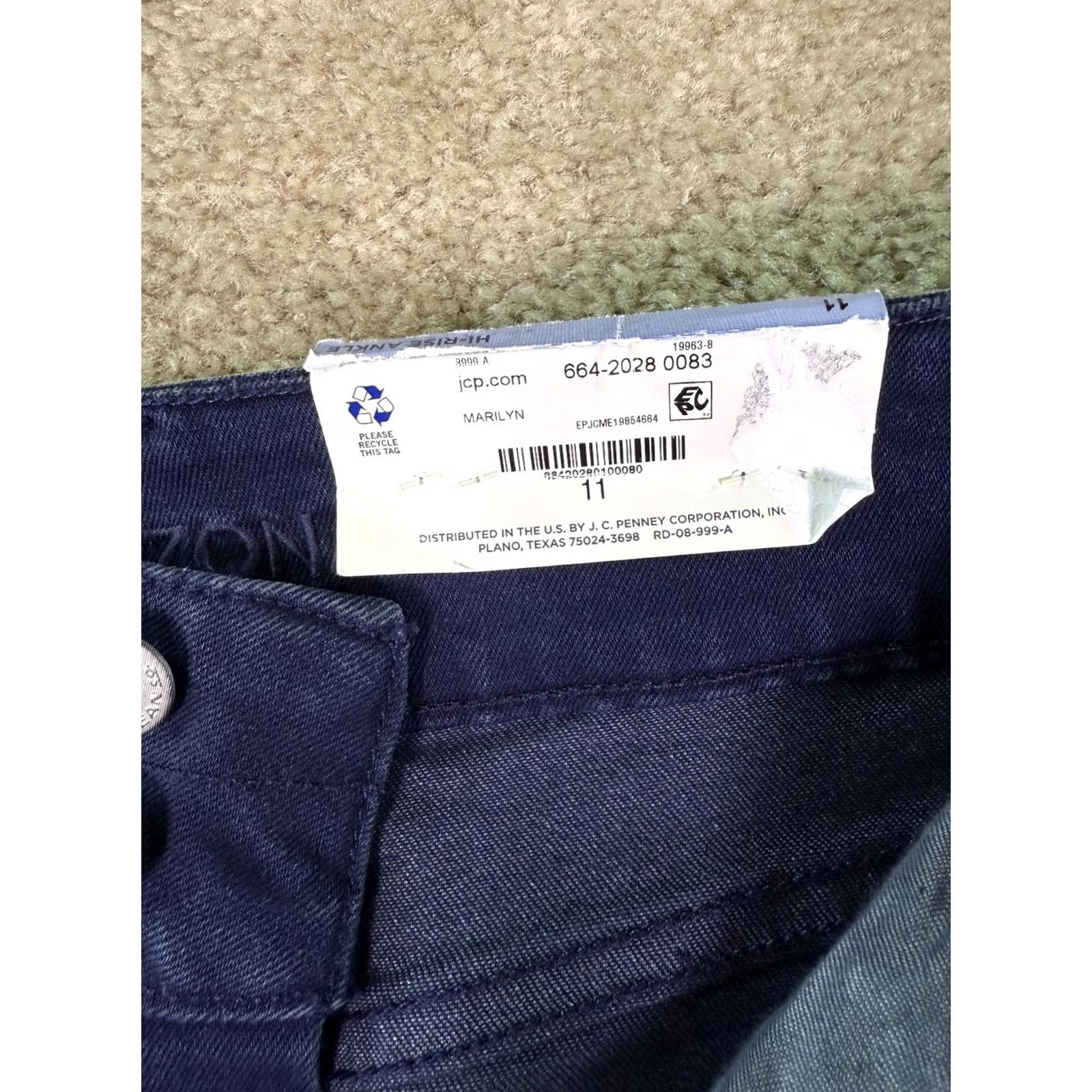 Vintage Arizona Jean Co Curvy High Rise Skinny Jeans Women's Size 11 Stretch NEW Size 32" / US 10 / IT 46 - 7 Thumbnail