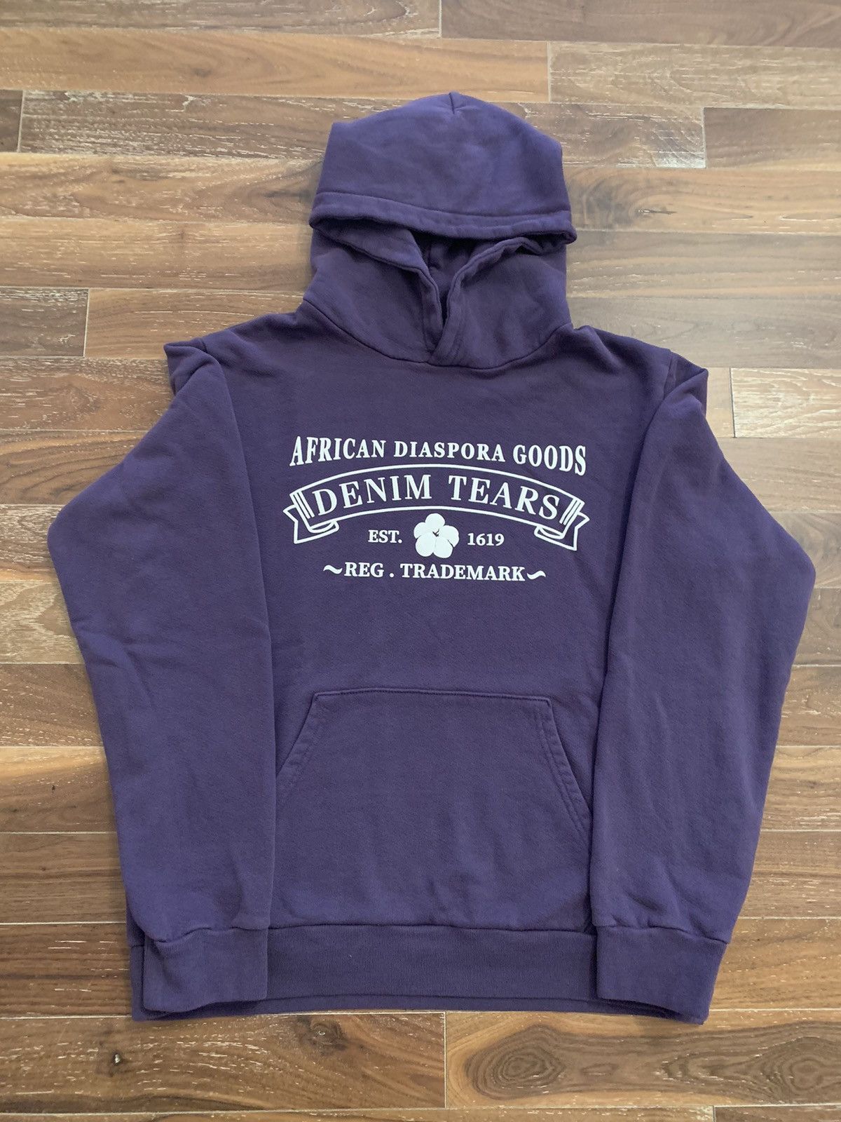 DENIM TEARS Denim Tears ADG Washed Purple Hoodie L | Grailed