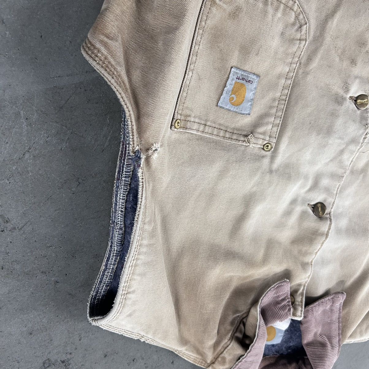 Carhartt × Vintage Vintage 90s carhartt cut off chore jacket vest Size US XL / EU 56 / 4 - 4 Thumbnail
