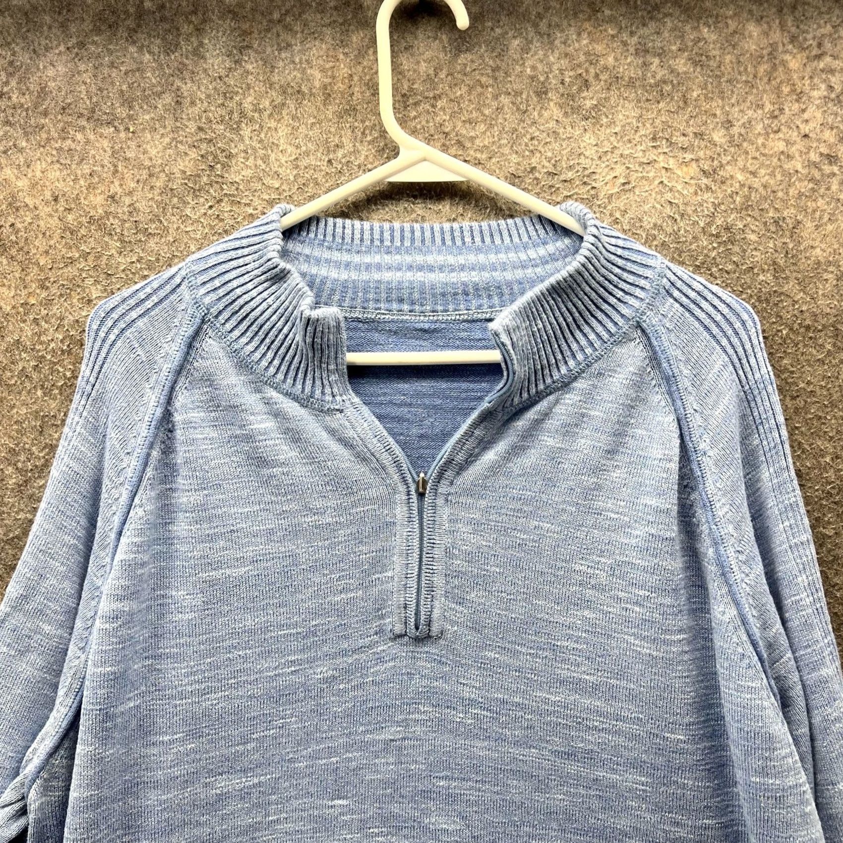 Tommy Bahama VINTAGE Tommy Bahama Sweater Mens L Blue 1/4 Zip Mock Neck Pullover Knit Reversible Size US L / EU 52-54 / 3 - 4 Thumbnail