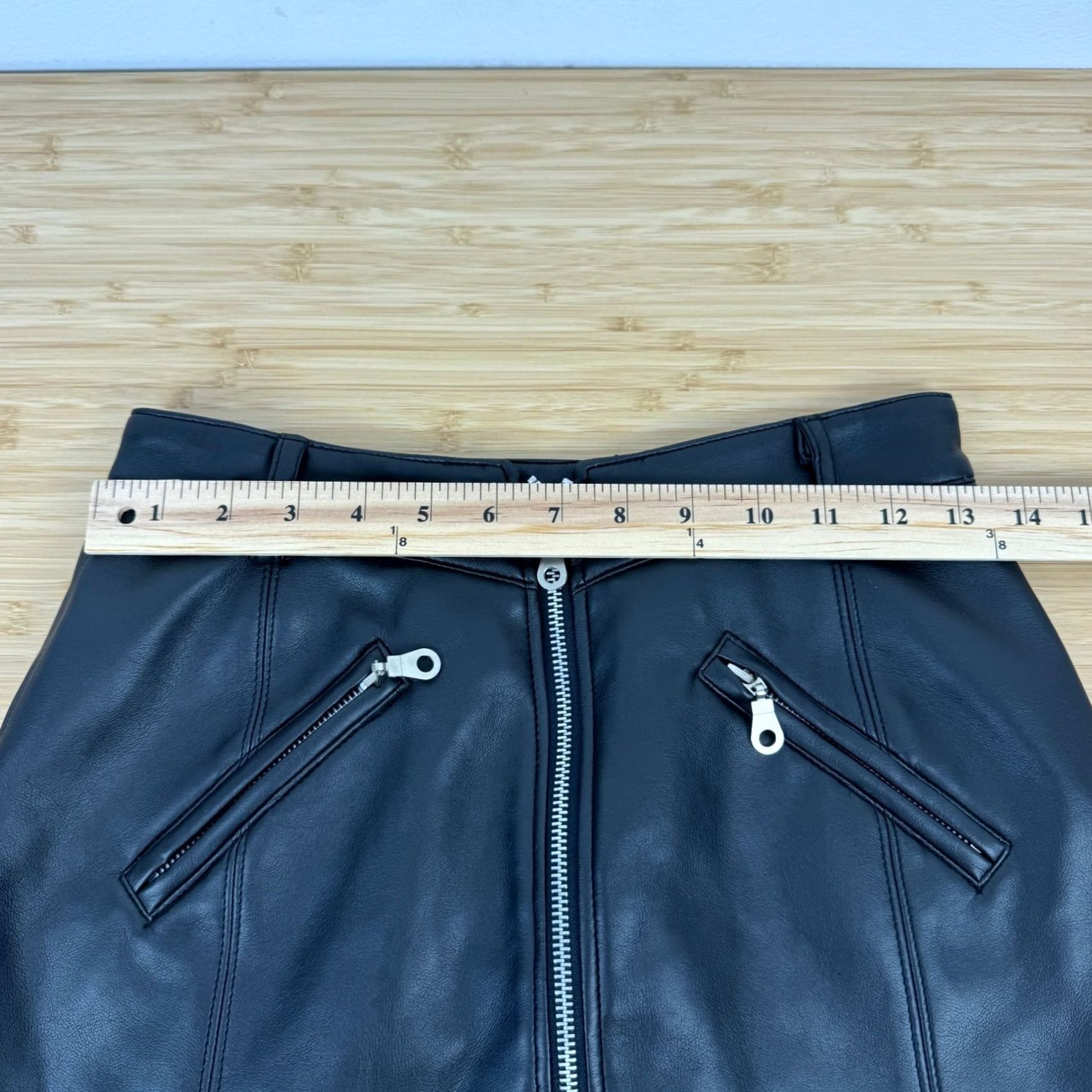 BB Dakota VINTAGE B B Dakota Mini Skirt Black Y2K Grunge Leather Zipper Size 27" / US 4 / IT 40 - 5 Thumbnail