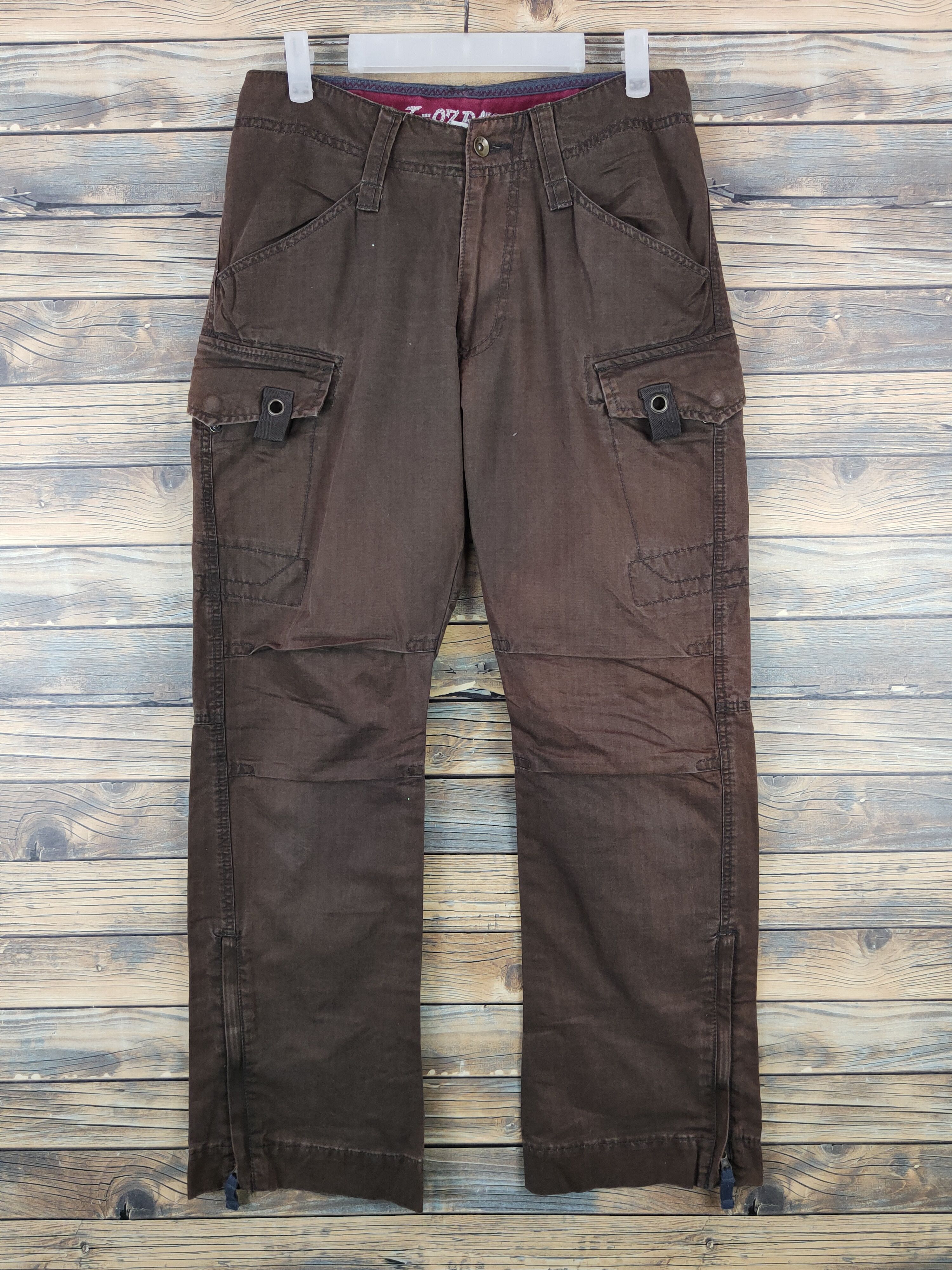 Japanese Brand L-07B52X Japan Dark Brown Multipocket Cargo Pants #W1011 Size US 31 - 1 Thumbnail