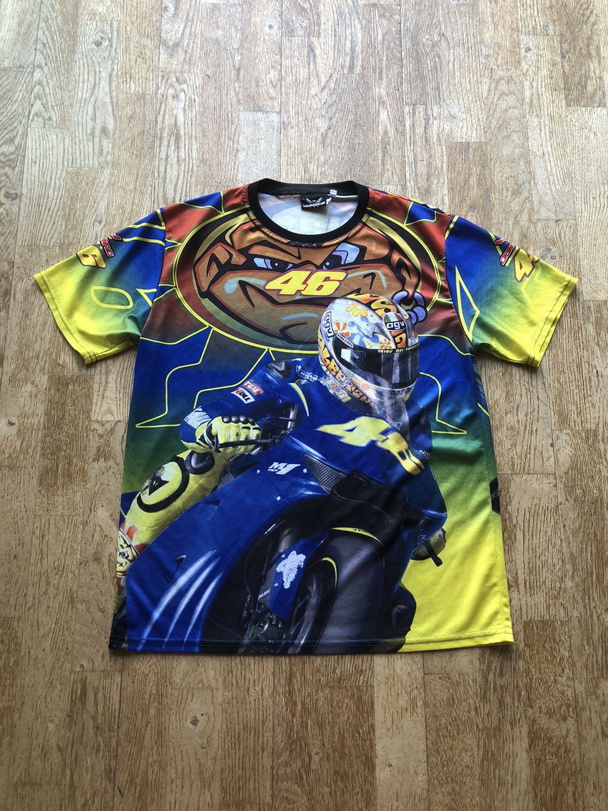 Vintage RARE VALENTINO ROSSI VINTAGE MOTOGP BIKE RACING JERSEY SHIRT Size US L / EU 52-54 / 3 - 1 Thumbnail
