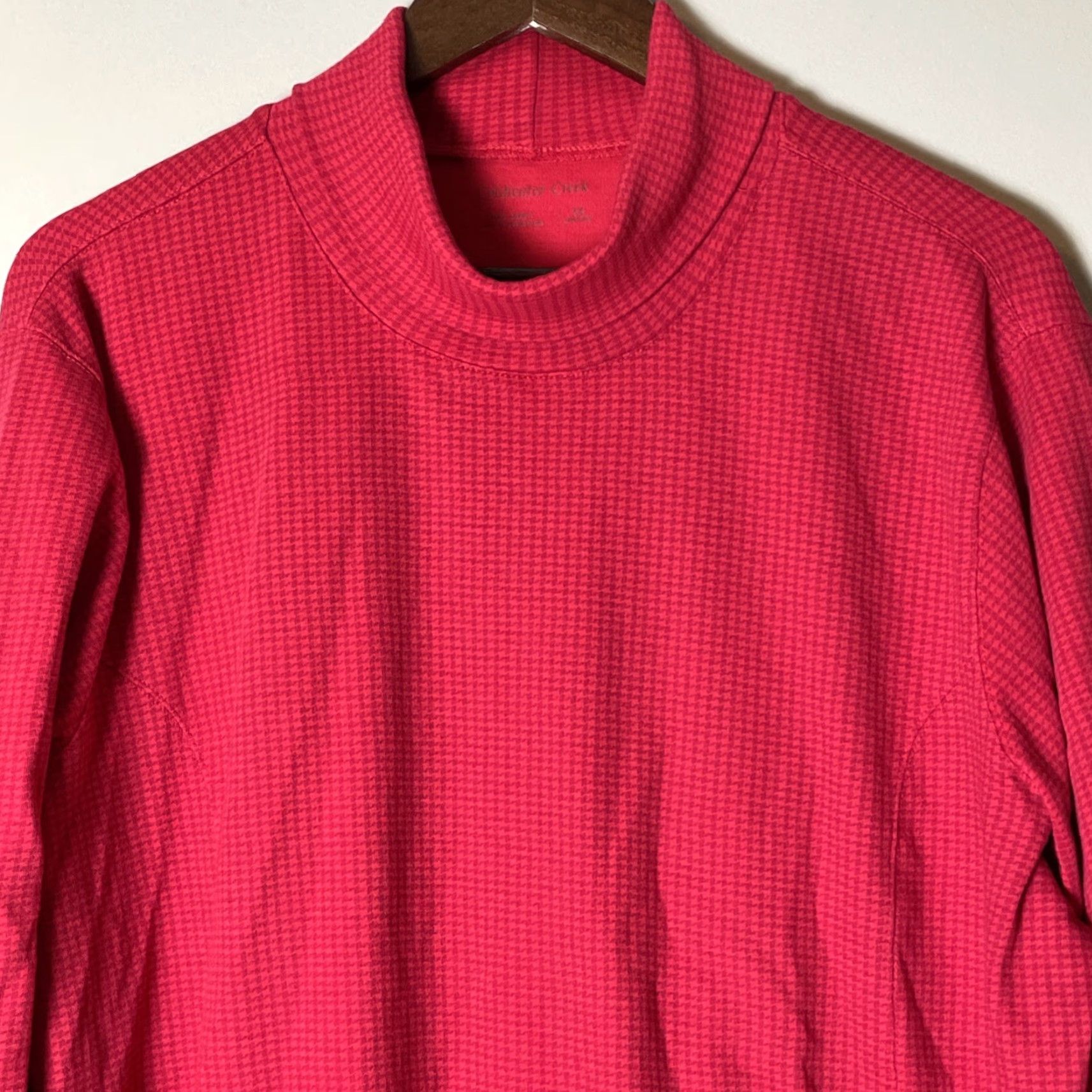 Coldwater Creek Coldwater Creek Turtleneck Shirt Top Women’s 3X Red Knit Pullover Houndstooth Size XXL / US 16-18 / IT 52-54 - 3 Thumbnail