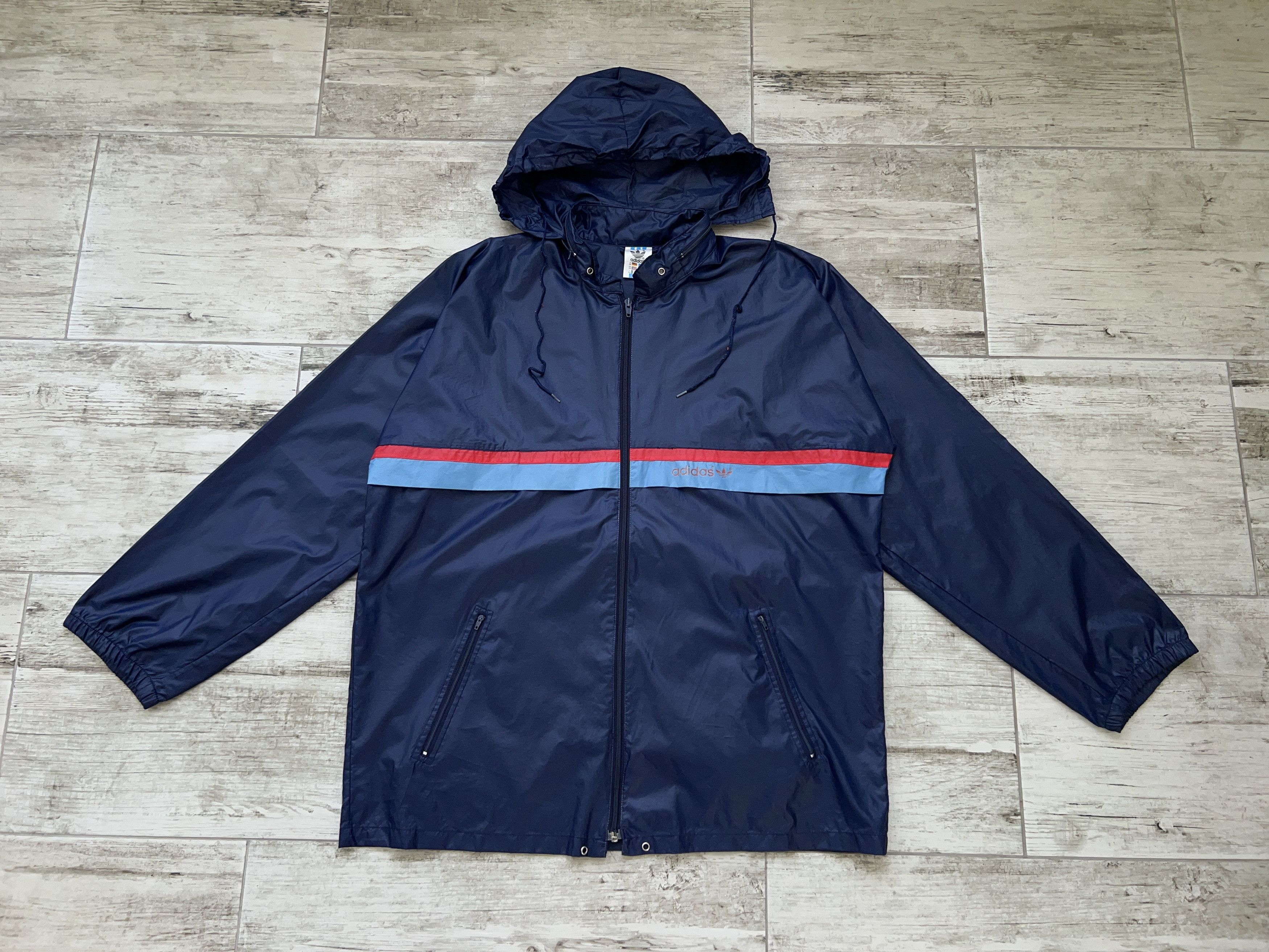 Adidas × Vintage Windbreaker Jacket Lightweight Full Zip Hooded Size 54 XL Size US XL / EU 56 / 4 - 1 Thumbnail