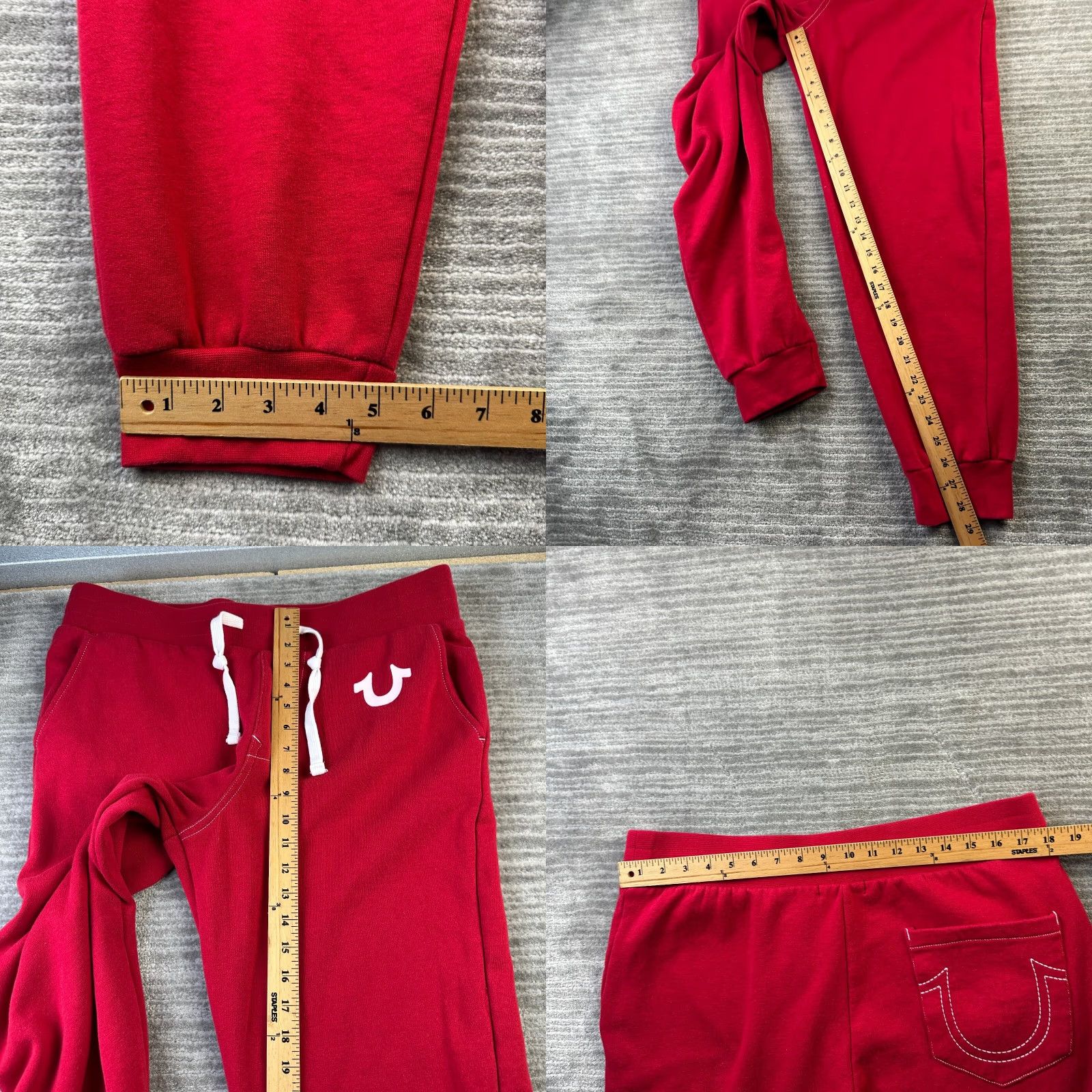 True Religion VINTAGE True Religion Pants Mens Large Red Fleece Stitch Joggers T Fleece Size US 33 - 8 Thumbnail