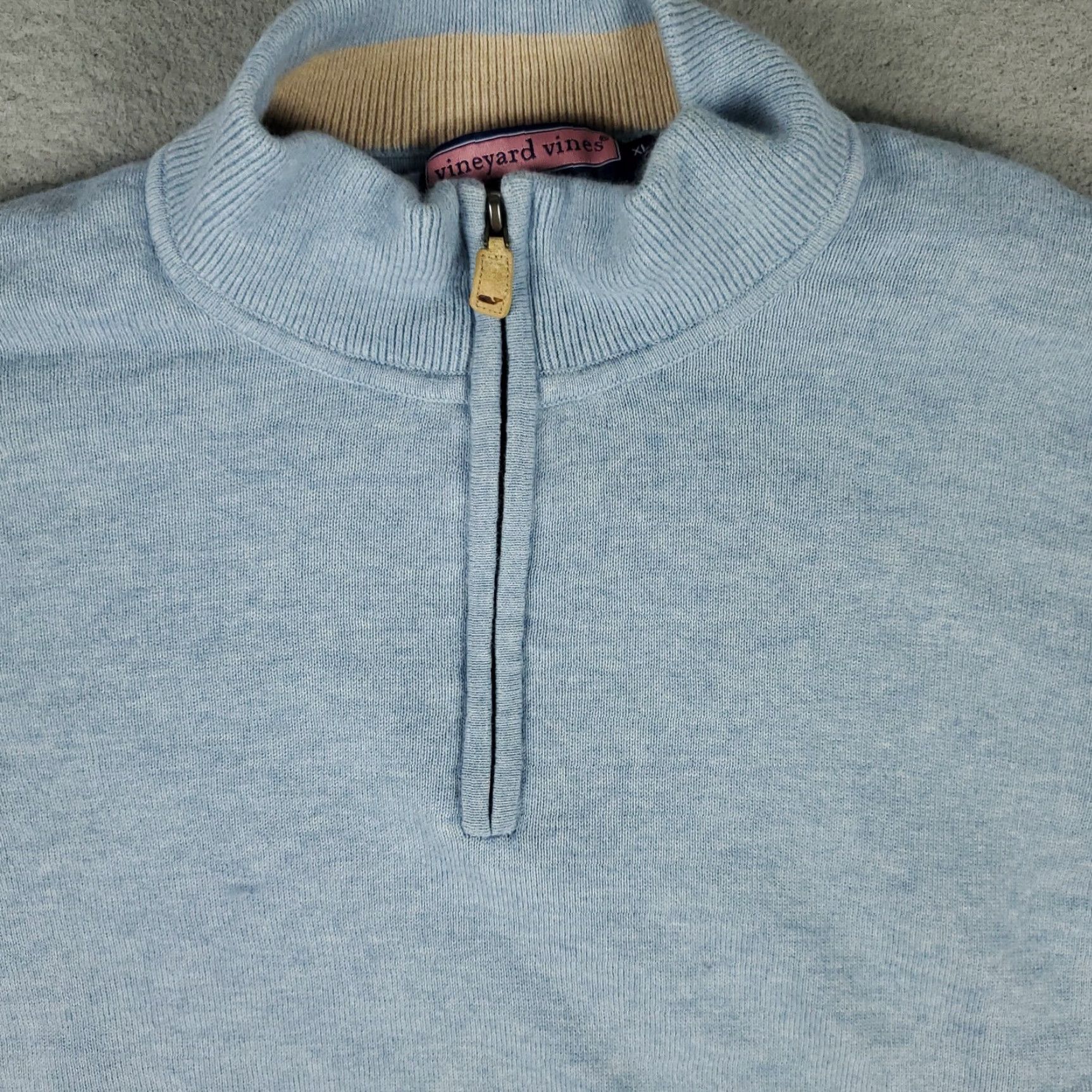 Vineyard Vines VINEYARD VINES Sweater Mens XL Blue 1/4 Zip Pullover Knit Long Sleeve Regular Fit Size US XL / EU 56 / 4 - 2 Thumbnail