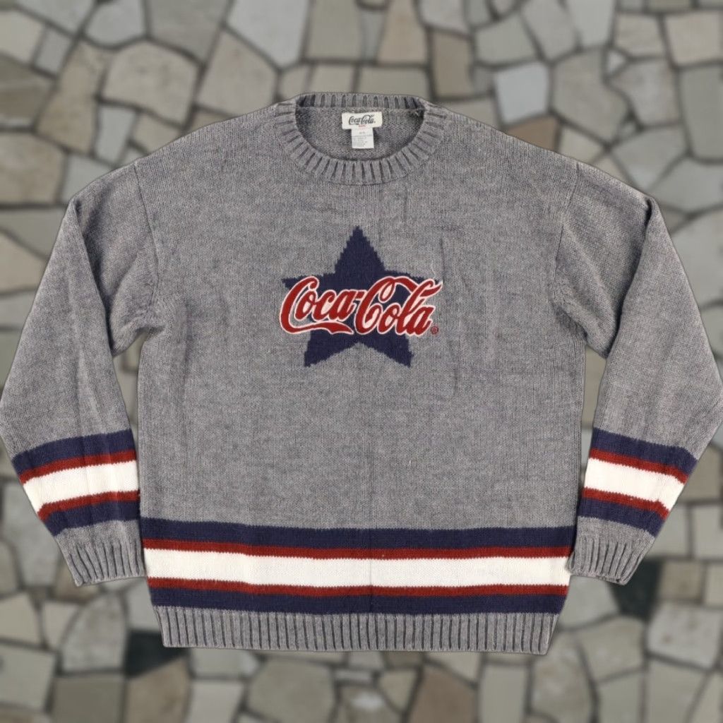 Vintage Nike Coca Cola Ware USA Knit Solid Long Sleeve Sweater Gray Men's M Size US M / EU 48-50 / 2 - 1 Thumbnail