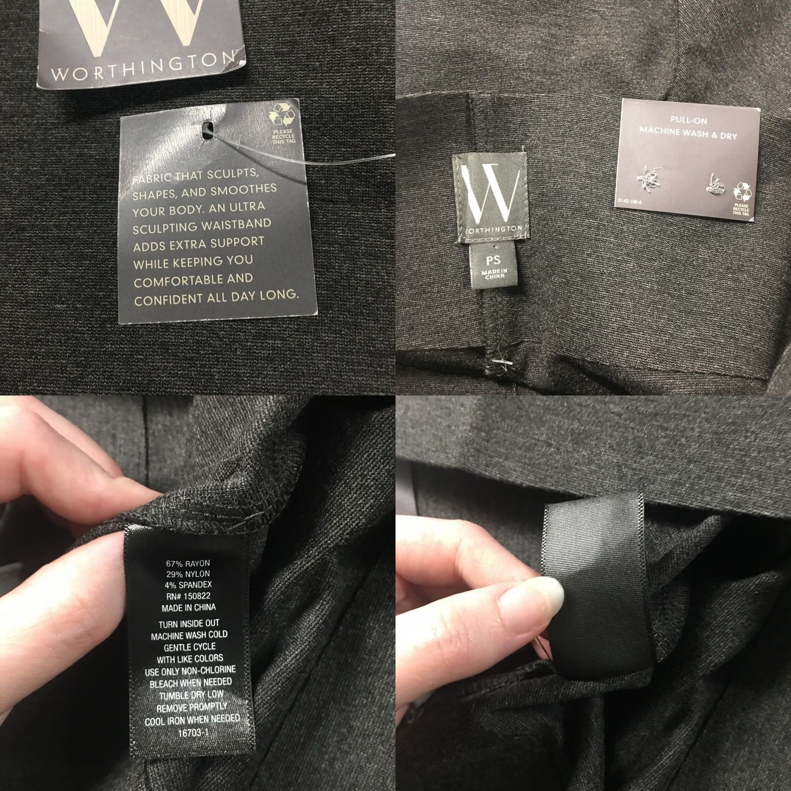 Worthington Worthington Pull On Bootcut Ultra Sculpting Pants Womens PS Gray Mid Rise NEW Size 28" / US 6 / IT 42 - 9 Thumbnail