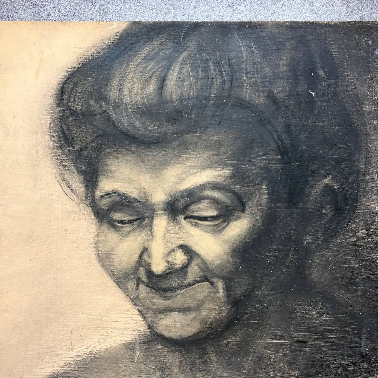 Vintage 1985 Vintage Painting Female Portrait Pencil Drawing Marked Size ONE SIZE - 3 Thumbnail