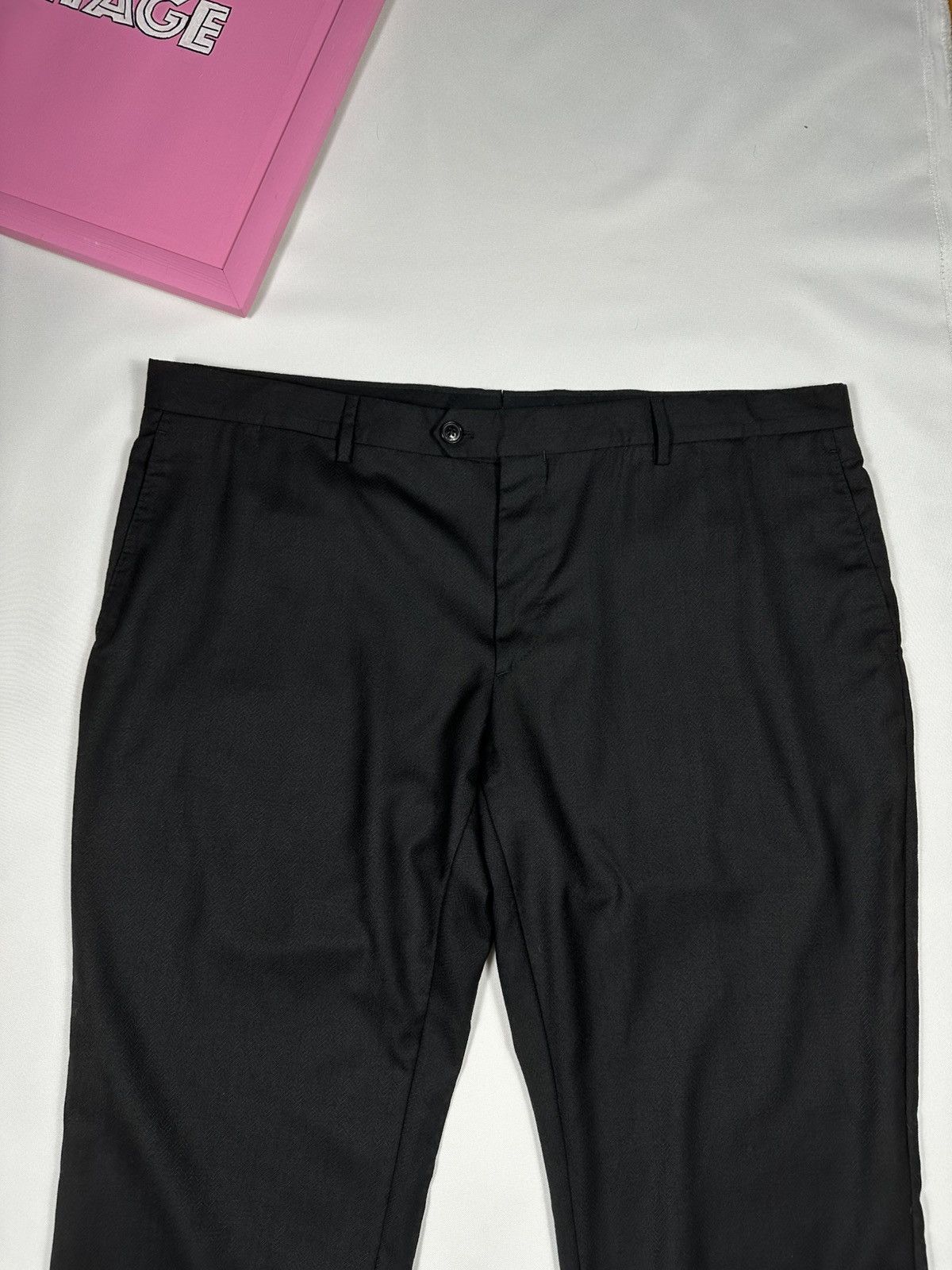 Etro ETRO 58 Pants Black Suit Logo Trousers Men’s Lana Wool Size US 42 / EU 58 - 6 Thumbnail