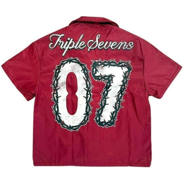 TRIPLE SEVENS Triple Sevens Red Nylon Button Up Size US M / EU 48-50 / 2 - 2 Thumbnail