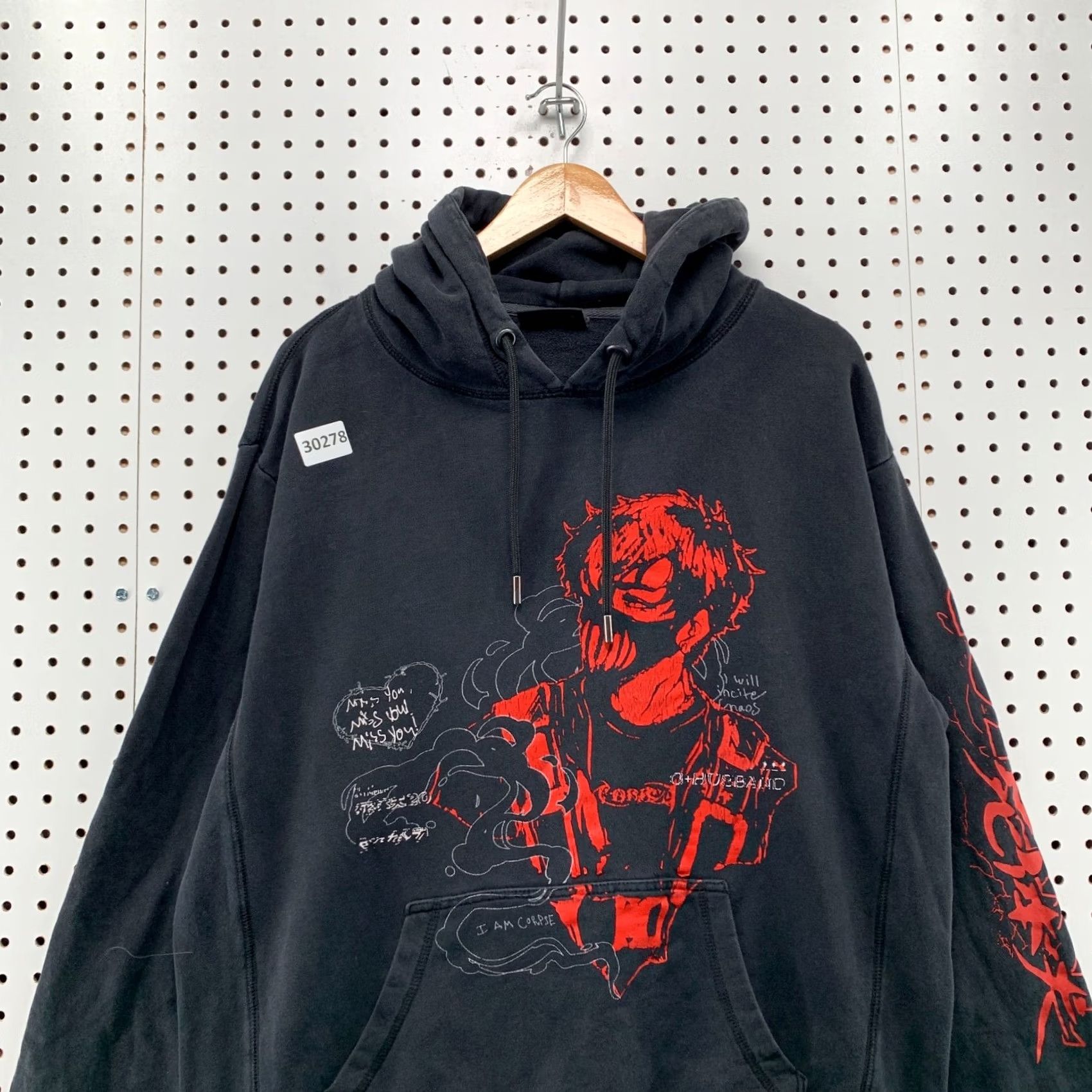 Vintage Corpse Husband Hoodie Mens L Faded Black Miss You I Am Corpse Graphic 26x27 Size US L / EU 52-54 / 3 - 5 Thumbnail