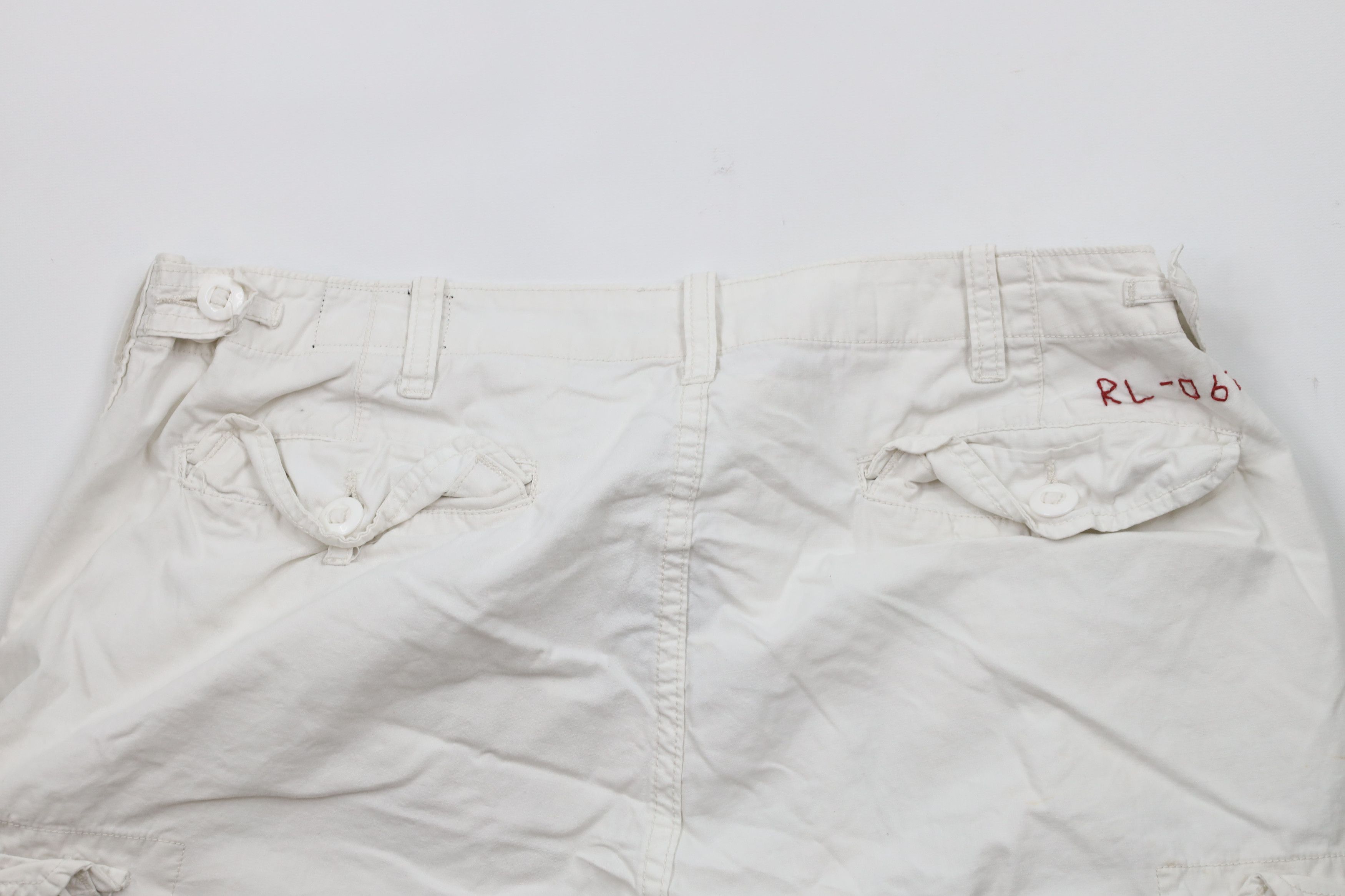 Ralph Lauren × Vintage Vintage 90s Ralph Lauren Military Cargo Shorts Cream Cotton Size US 36 / EU 52 - 9 Thumbnail