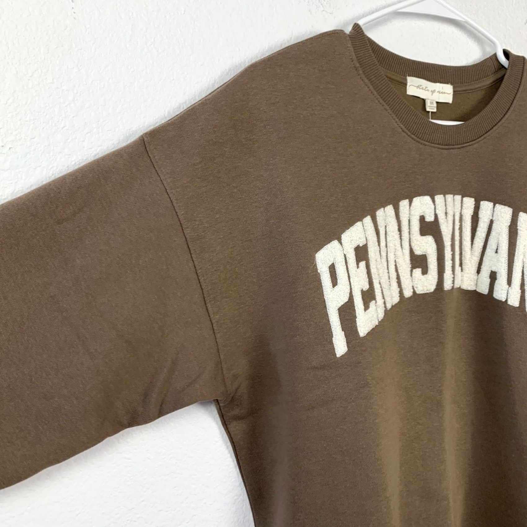 Vintage State of Mine Women's Pennsylvania Graphic Oversized Sweatshirt Brown M Sweatshirt Ladies Brown Penn State Graphic Collegiate 90s? Size M / US 6-8 / IT 42-44 - 2 Thumbnail