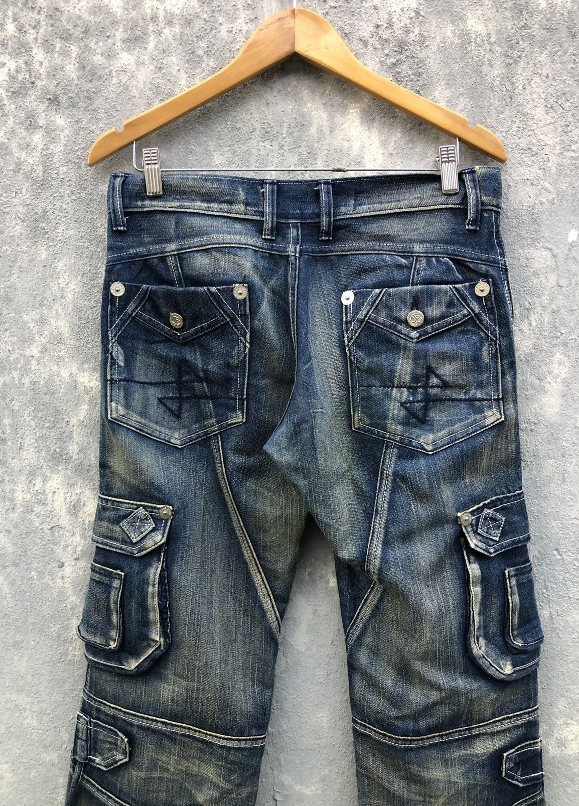 Japanese Brand D’Art Tactical Bondage Washed Jeans Size US 31 - 8 Thumbnail
