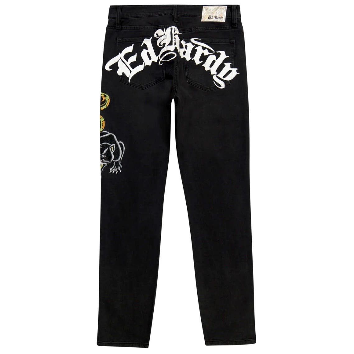 image of Ed Hardy Dagger Skull Panther Jeans in Black, Men's (Size 40)