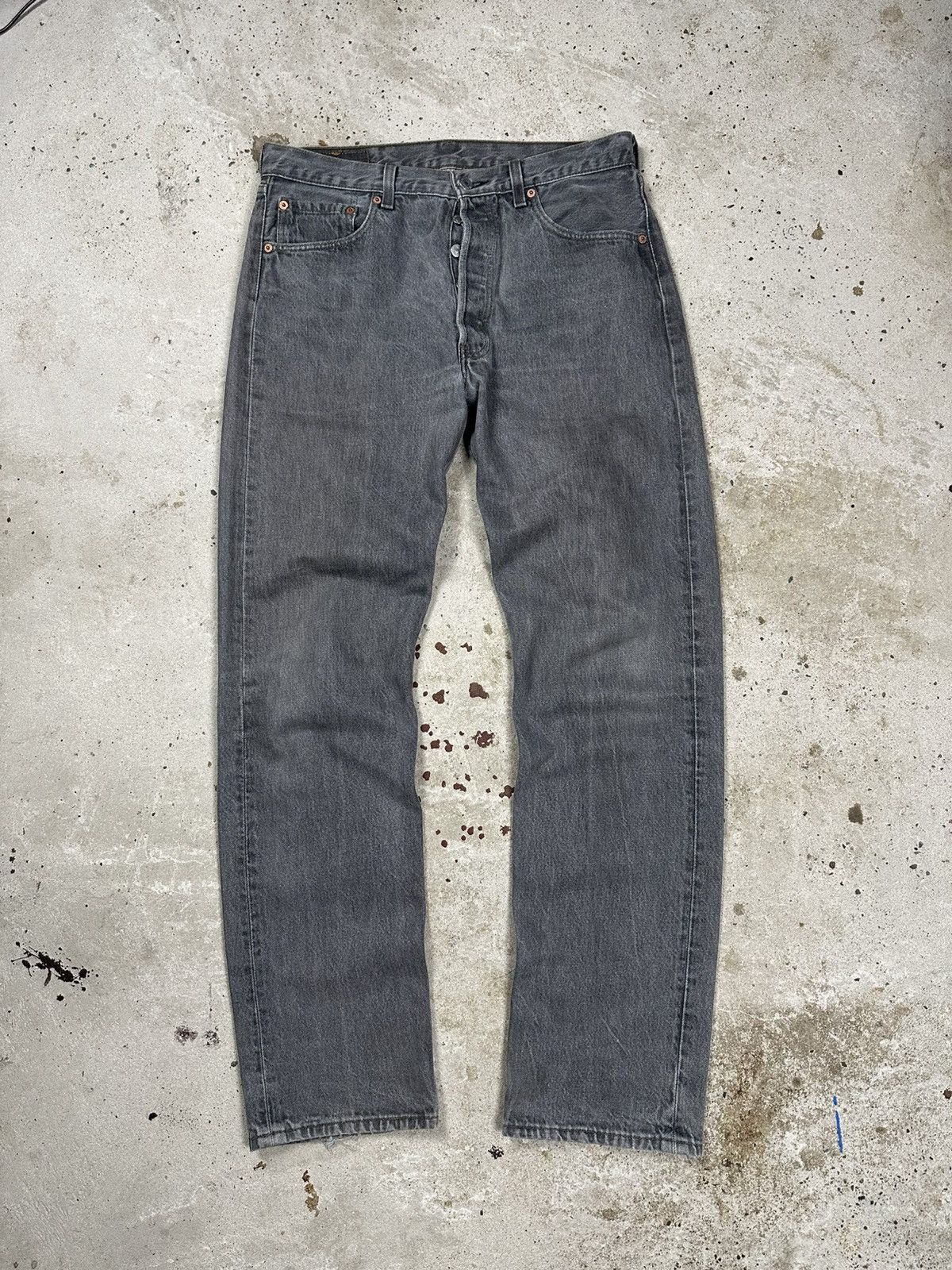 Levi's Vintage 1995 Levi’s 501 Gray Denim Pants Jeans made in USA Size US 33 - 2 Thumbnail