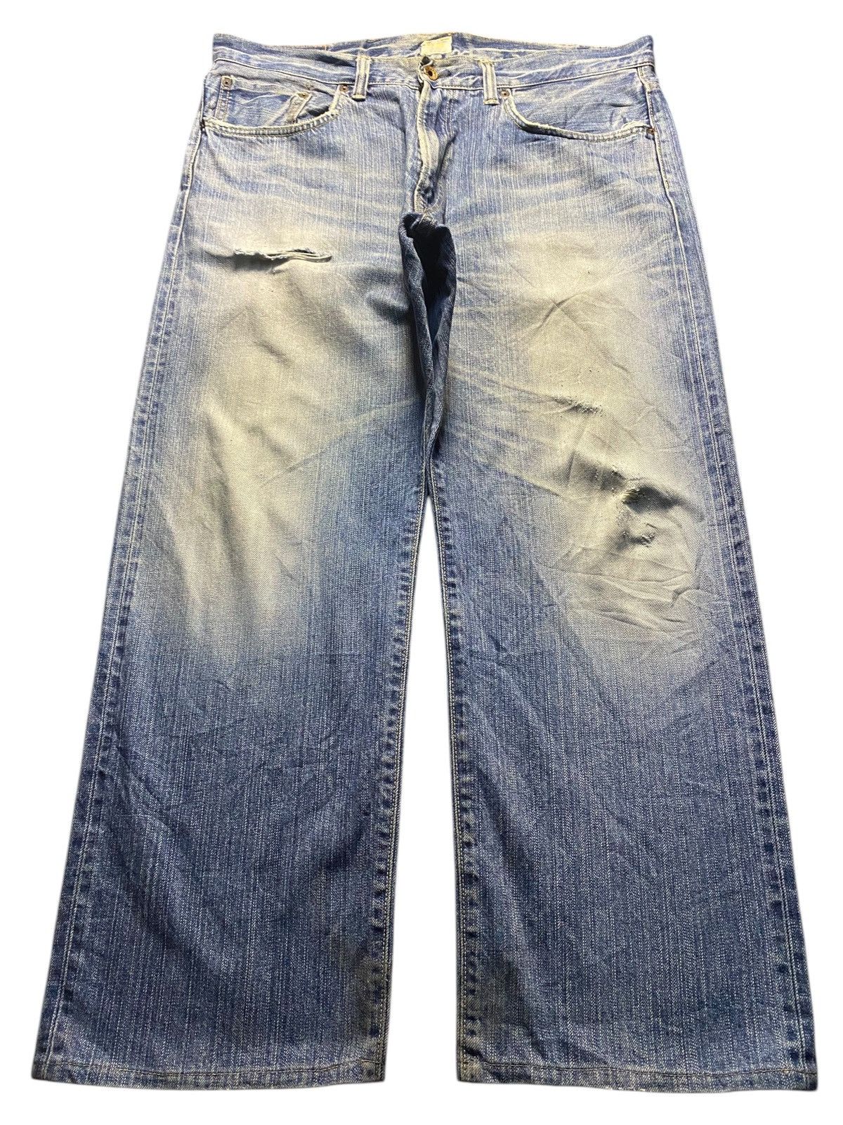 Edwin Vintage Edwin 505 Selvedge Mud Wash Distressed Baggy Jeans Size US 39 - 2 Thumbnail