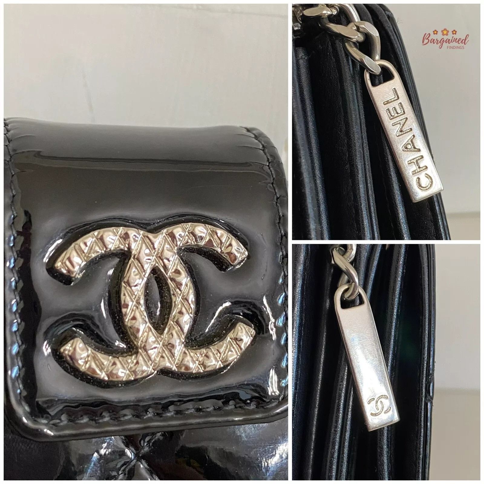 Chanel CHANEL Patent Leather Interlocking CC Logo French Wallet Size ONE SIZE - 3 Thumbnail