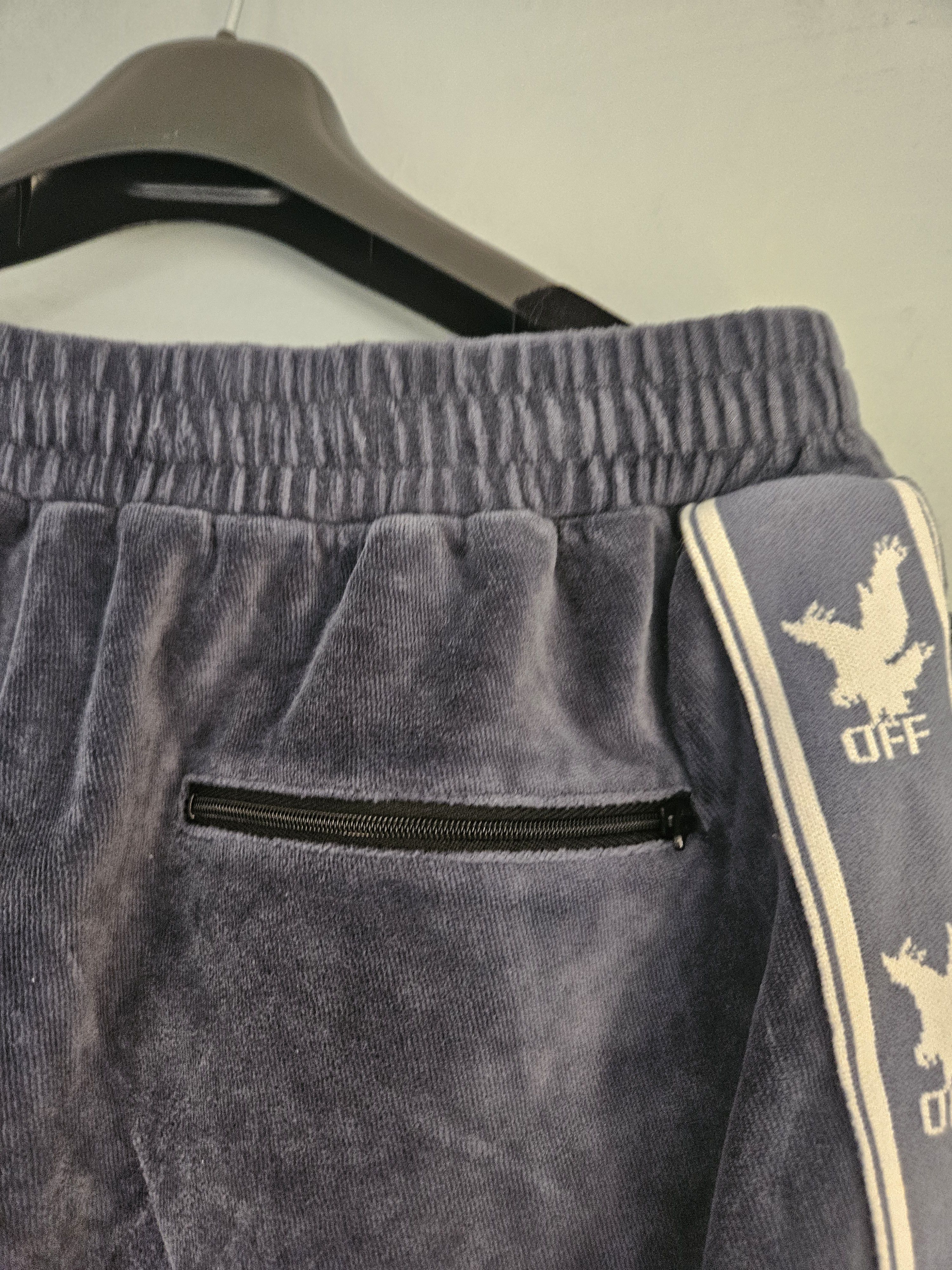 Off-White Eagle Logo Tape Blue Velour Sweatpants Size US 36 / EU 52 - 5 Thumbnail